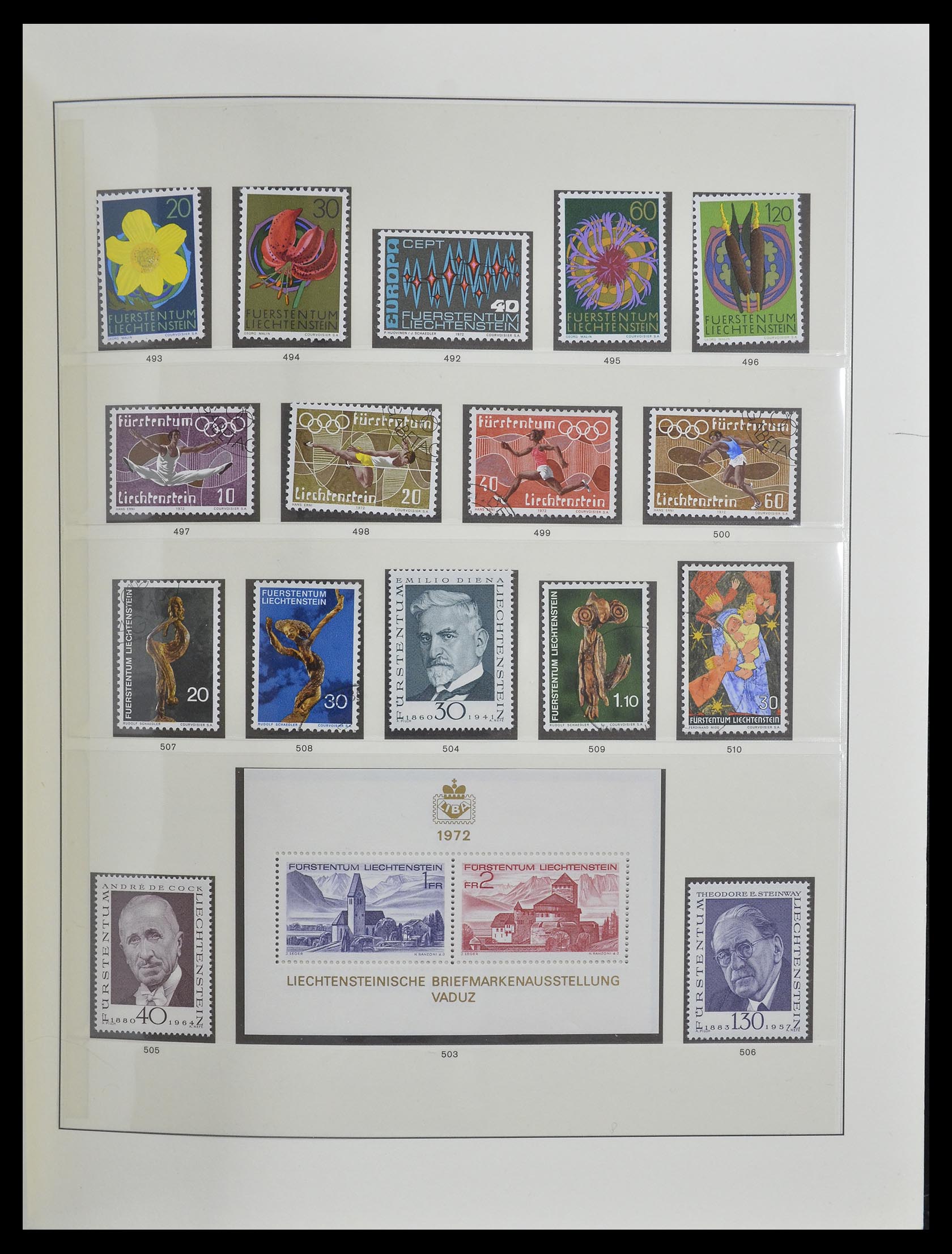 33140 025 - Stamp collection 33140 Liechtenstein 1912-1990.
