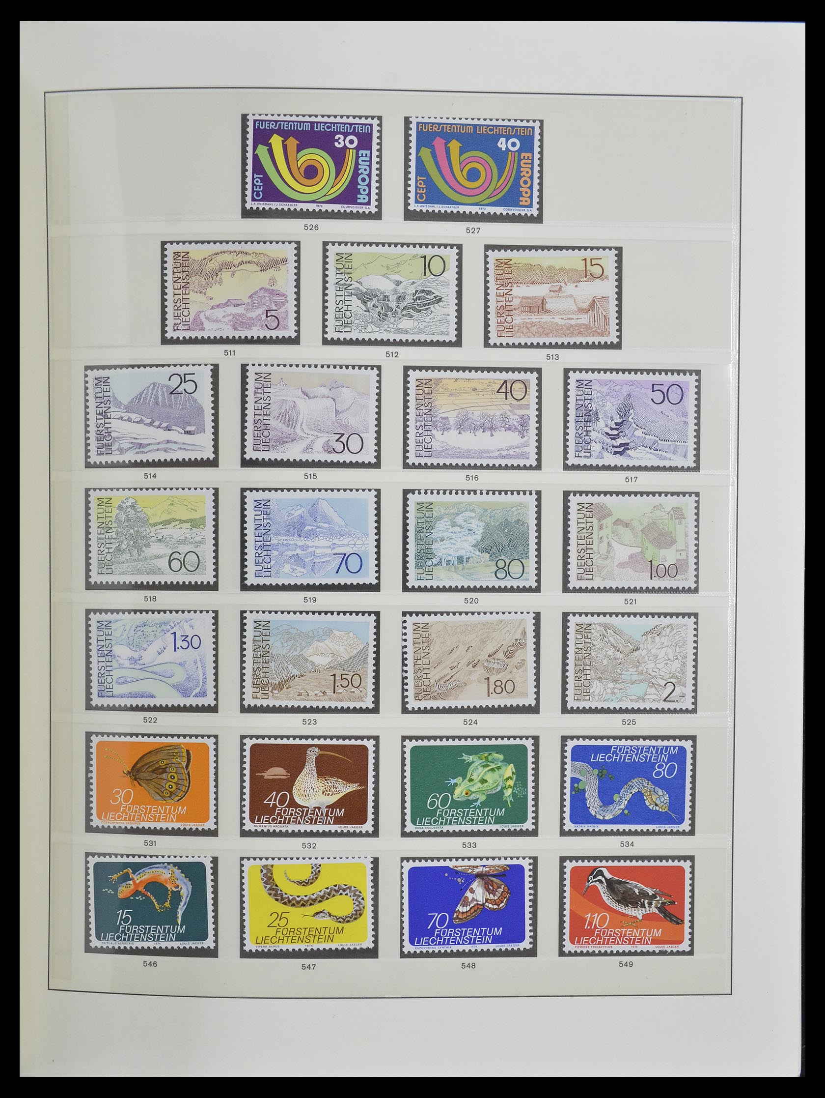 33140 026 - Stamp collection 33140 Liechtenstein 1912-1990.