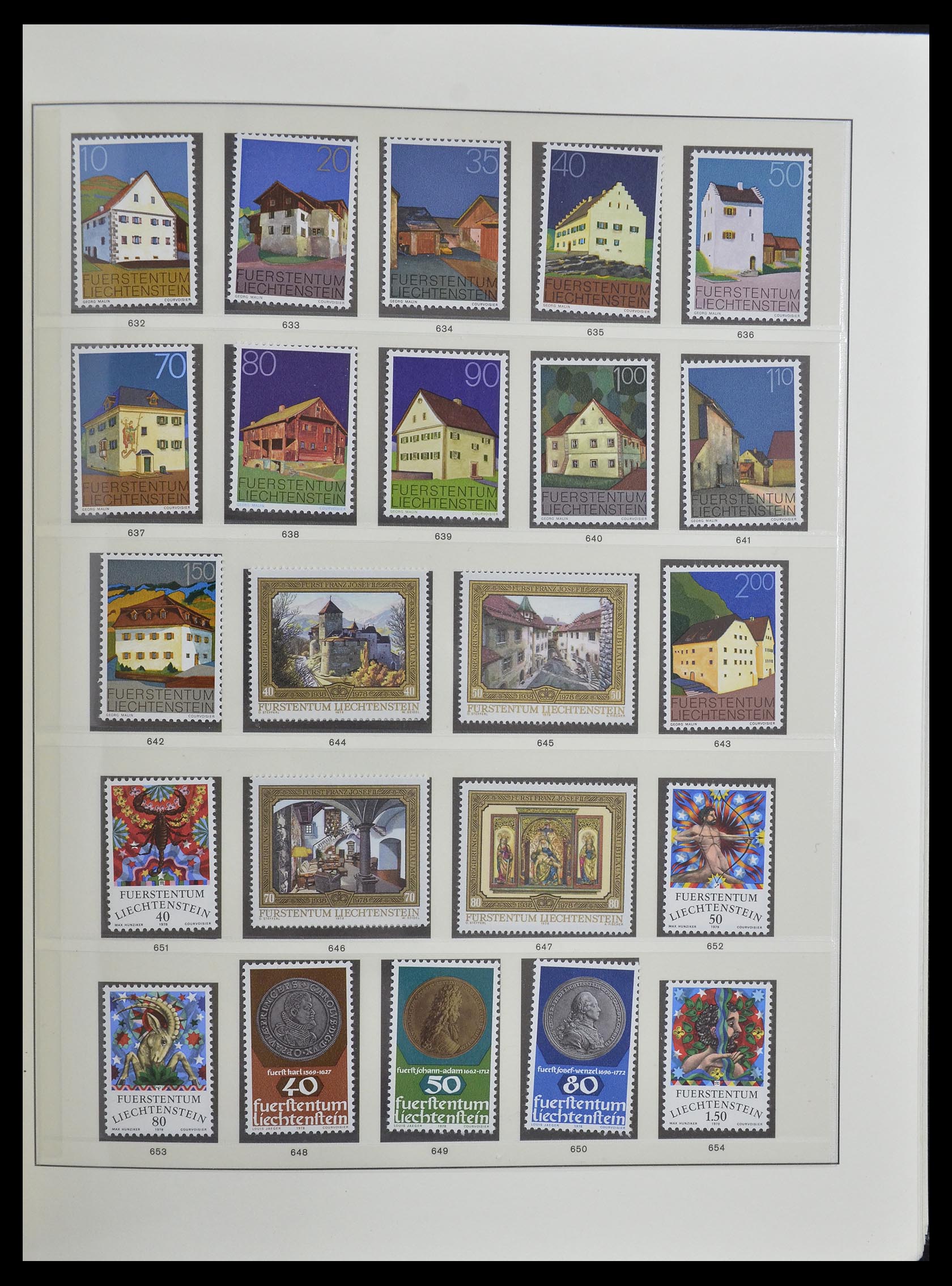 33140 032 - Postzegelverzameling 33140 Liechtenstein 1912-1990.