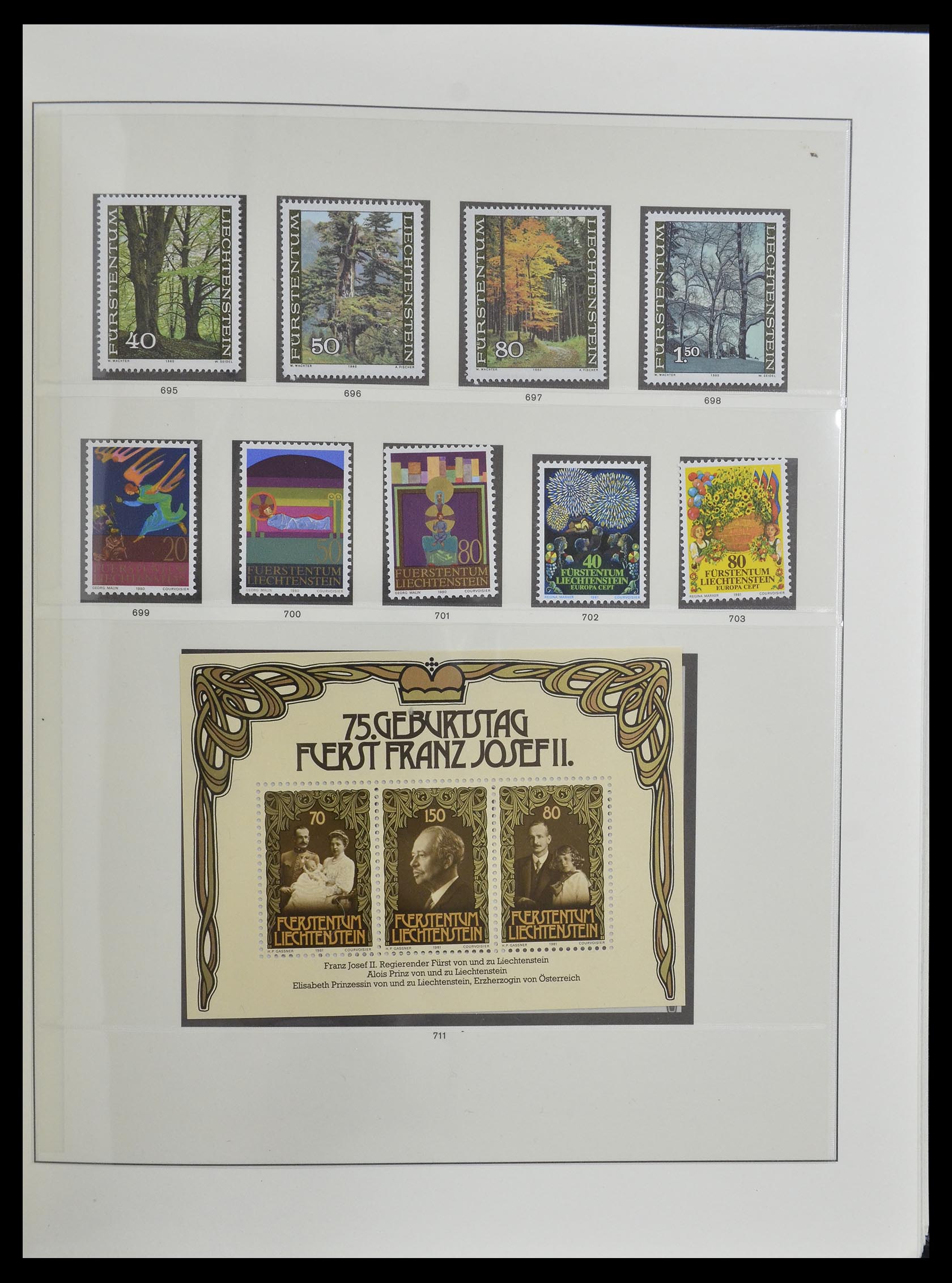 33140 035 - Postzegelverzameling 33140 Liechtenstein 1912-1990.