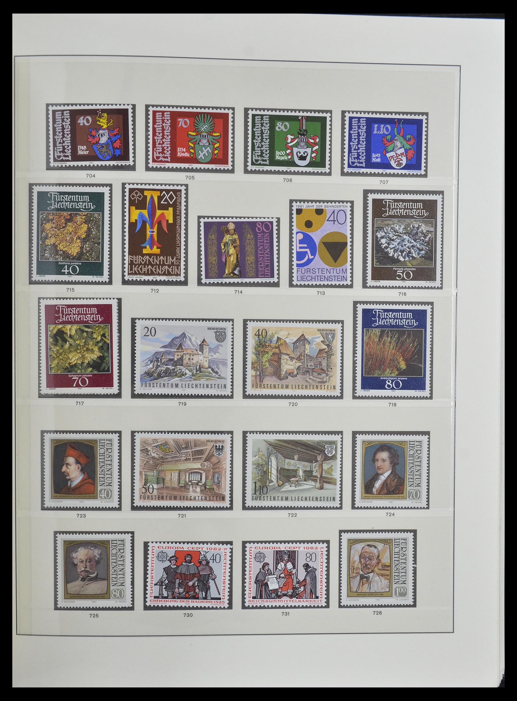 33140 036 - Postzegelverzameling 33140 Liechtenstein 1912-1990.