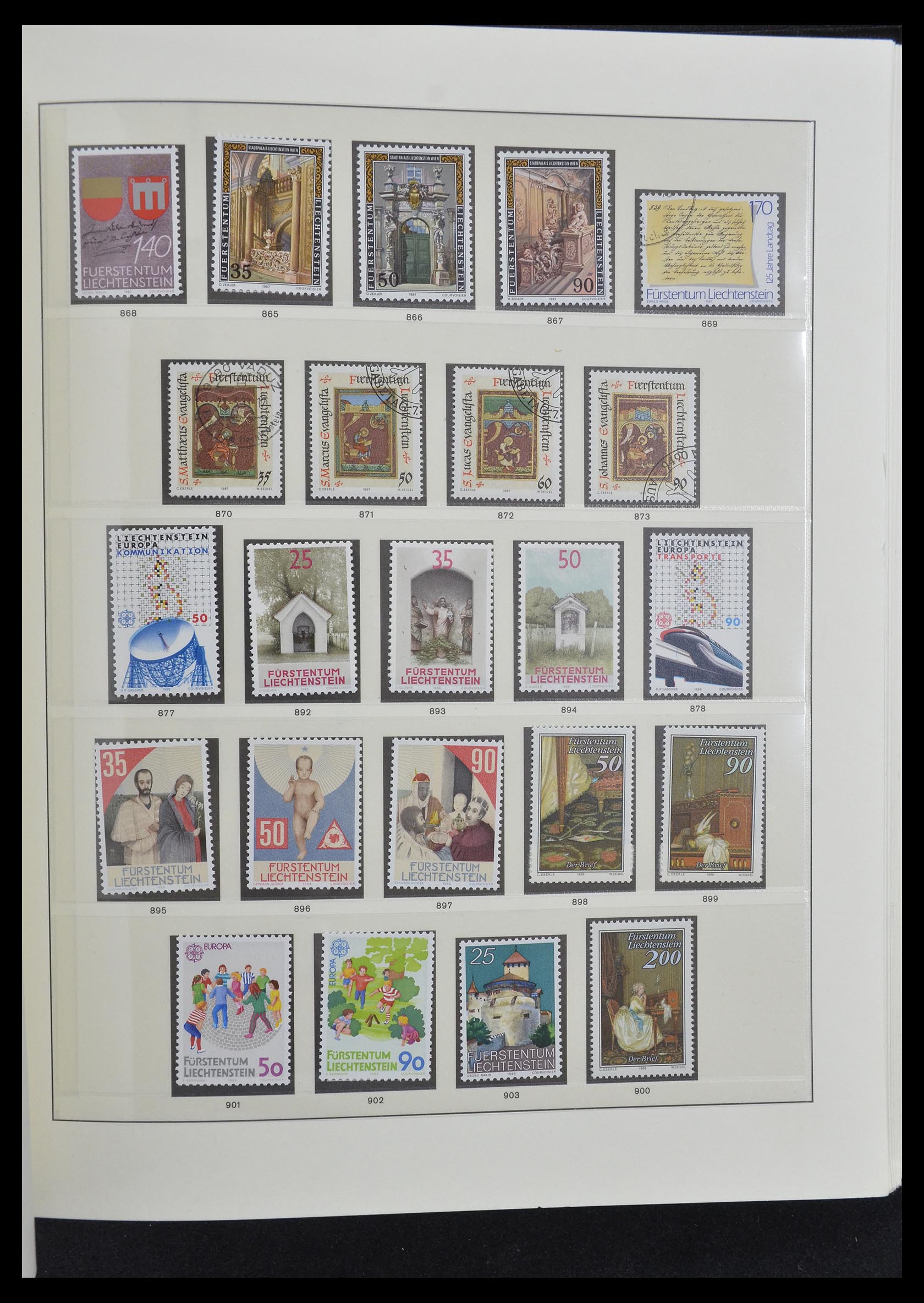 33140 044 - Postzegelverzameling 33140 Liechtenstein 1912-1990.