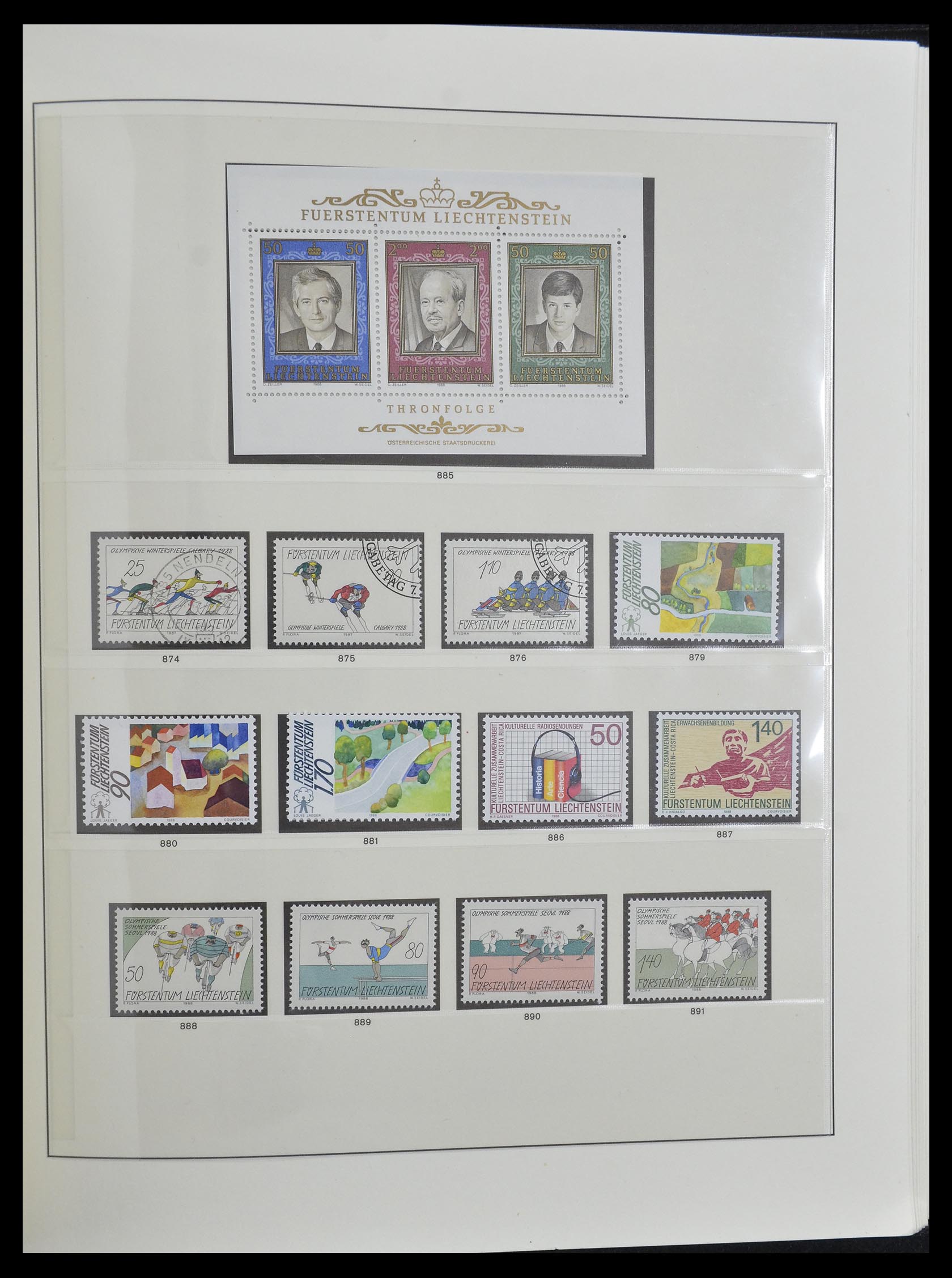 33140 045 - Postzegelverzameling 33140 Liechtenstein 1912-1990.