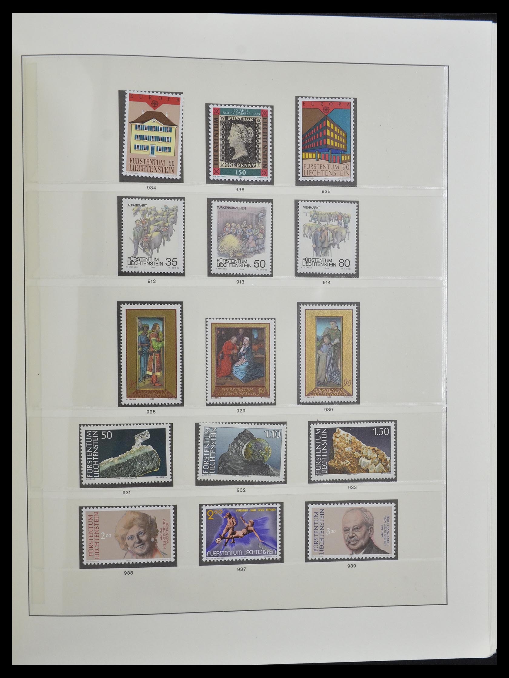 33140 047 - Postzegelverzameling 33140 Liechtenstein 1912-1990.