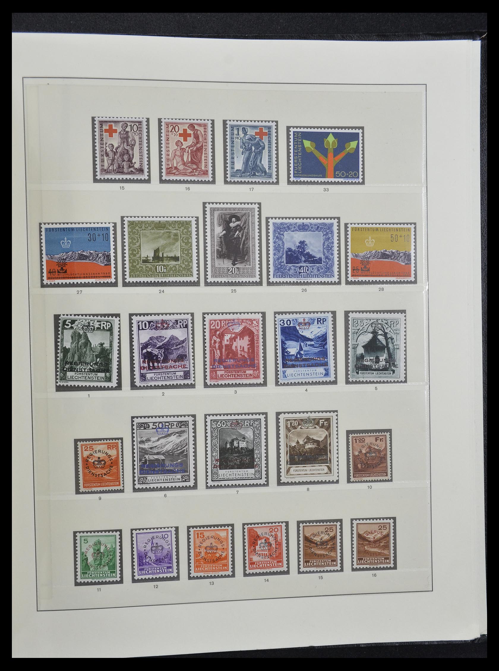 33140 053 - Postzegelverzameling 33140 Liechtenstein 1912-1990.