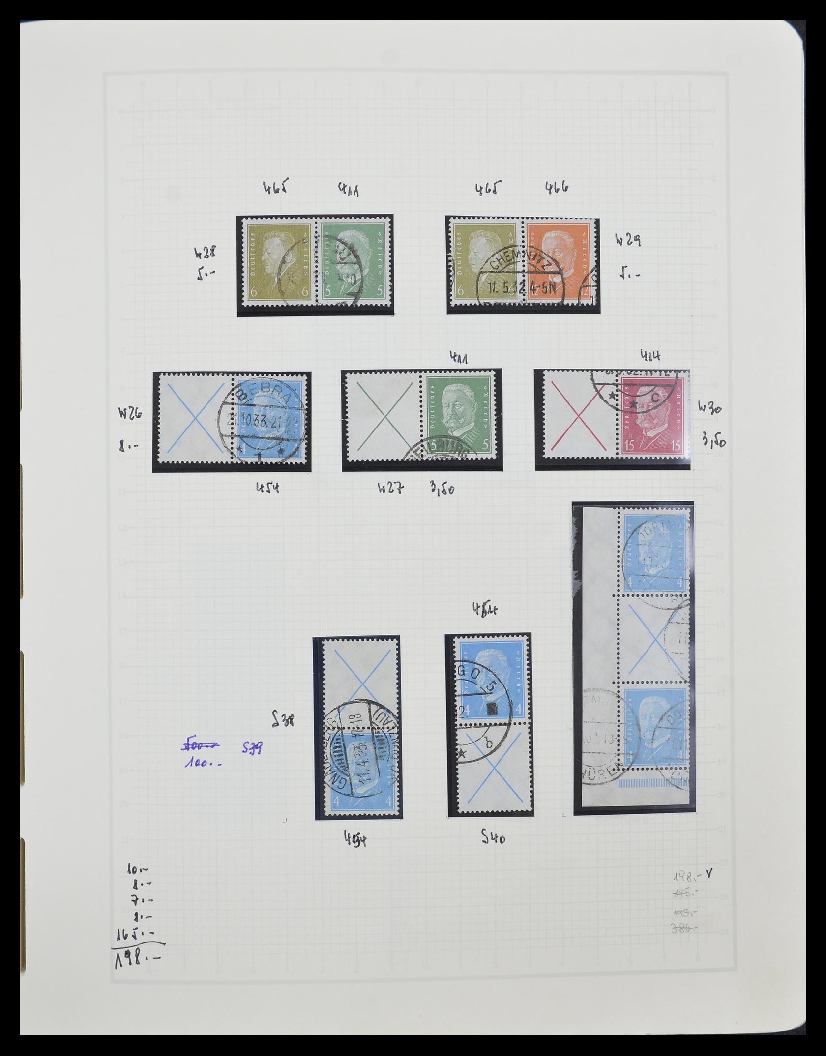 33141 002 - Postzegelverzameling 33141 Duitse Rijk combinaties 1927-1941.