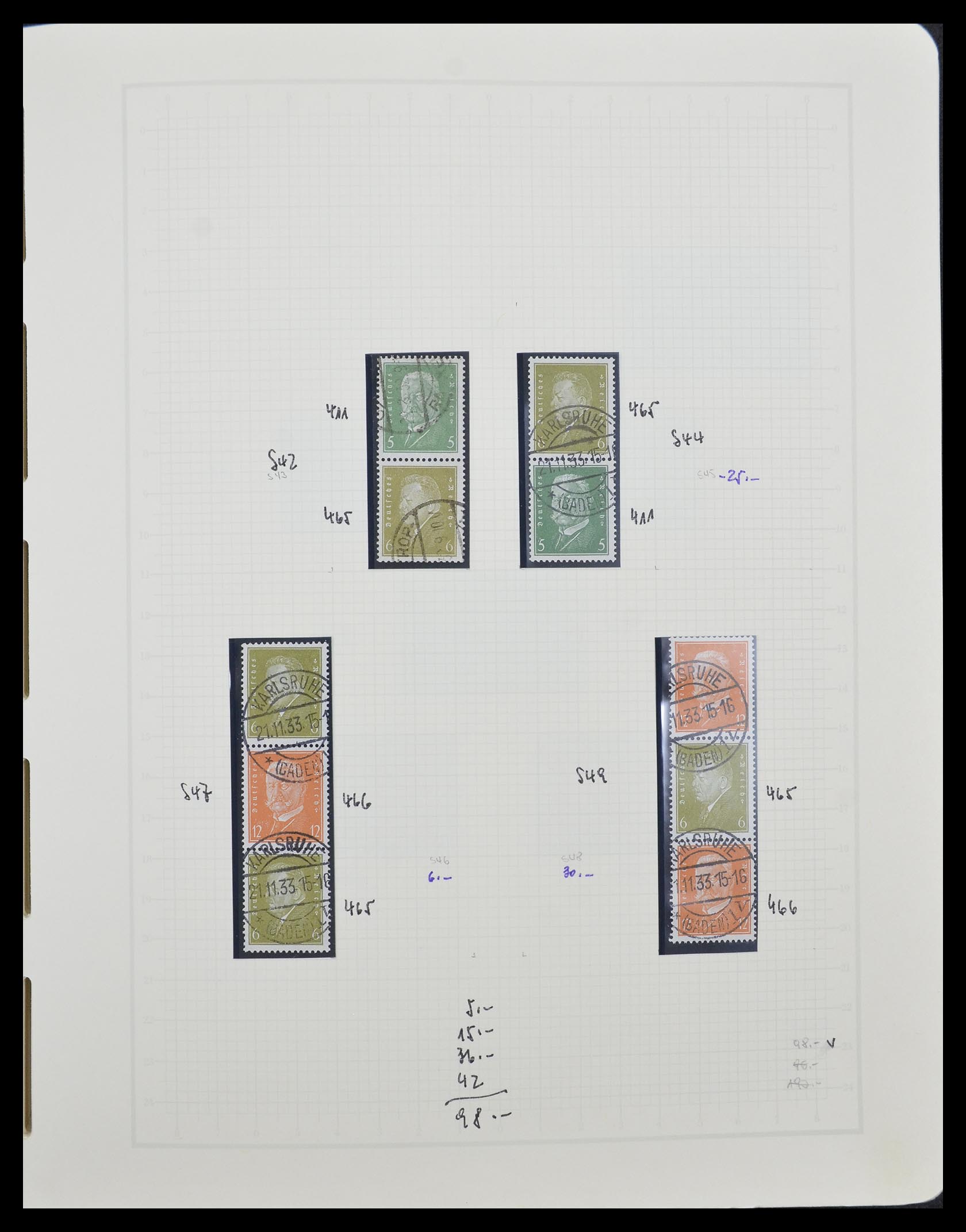 33141 004 - Stamp collection 33141 German Reich combinations 1927-1941.