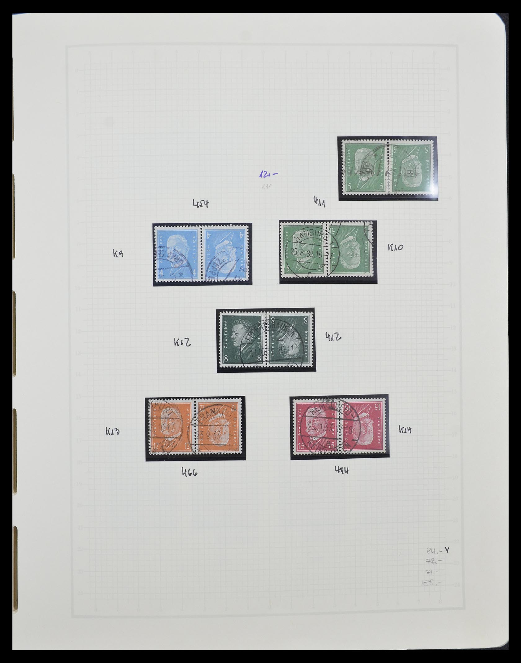 33141 005 - Postzegelverzameling 33141 Duitse Rijk combinaties 1927-1941.