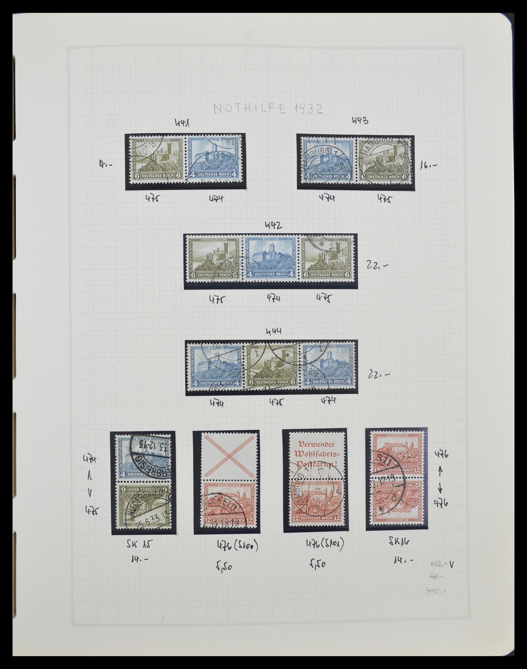 33141 006 - Postzegelverzameling 33141 Duitse Rijk combinaties 1927-1941.