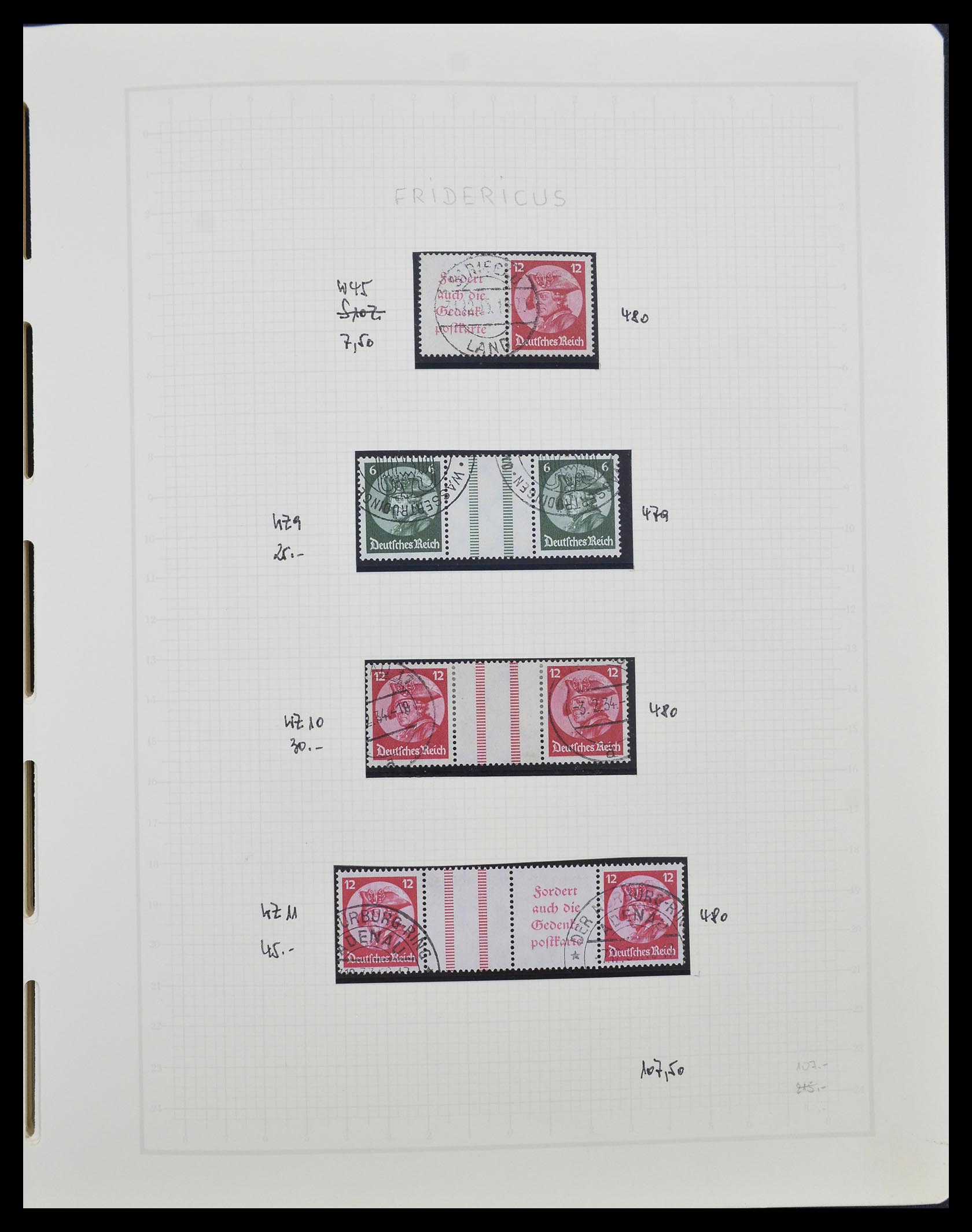 33141 008 - Stamp collection 33141 German Reich combinations 1927-1941.