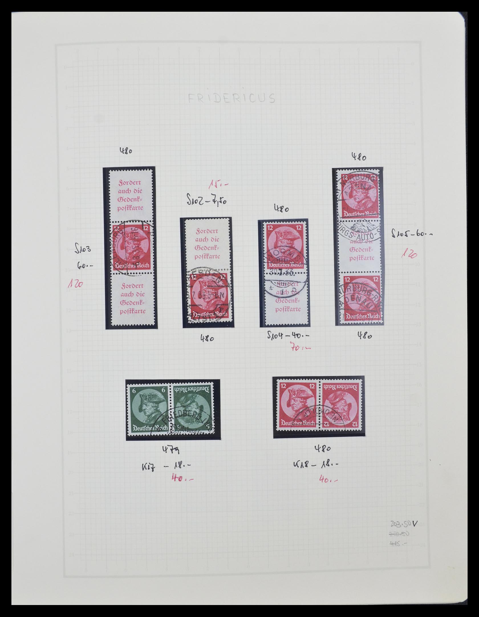 33141 009 - Stamp collection 33141 German Reich combinations 1927-1941.