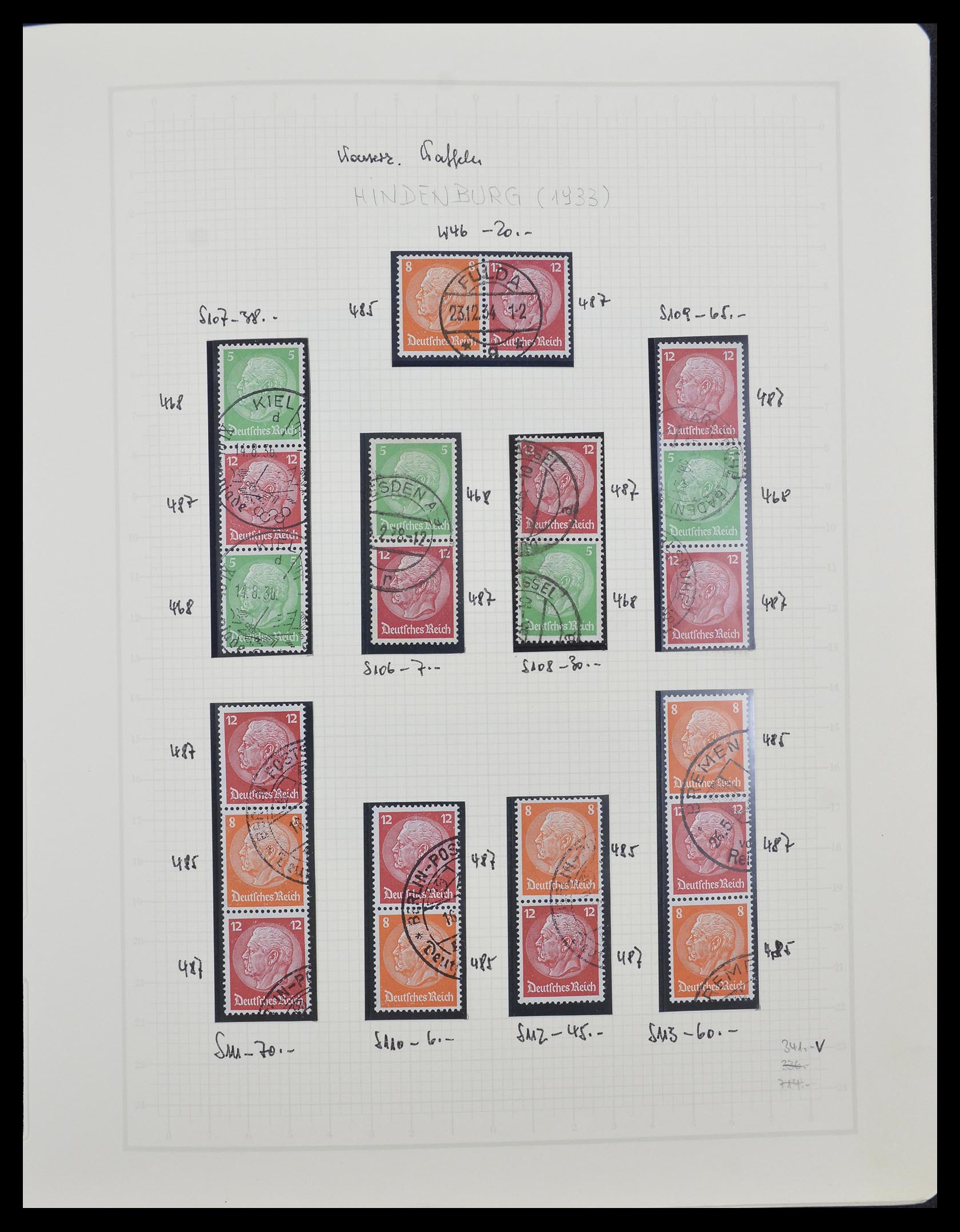 33141 010 - Stamp collection 33141 German Reich combinations 1927-1941.