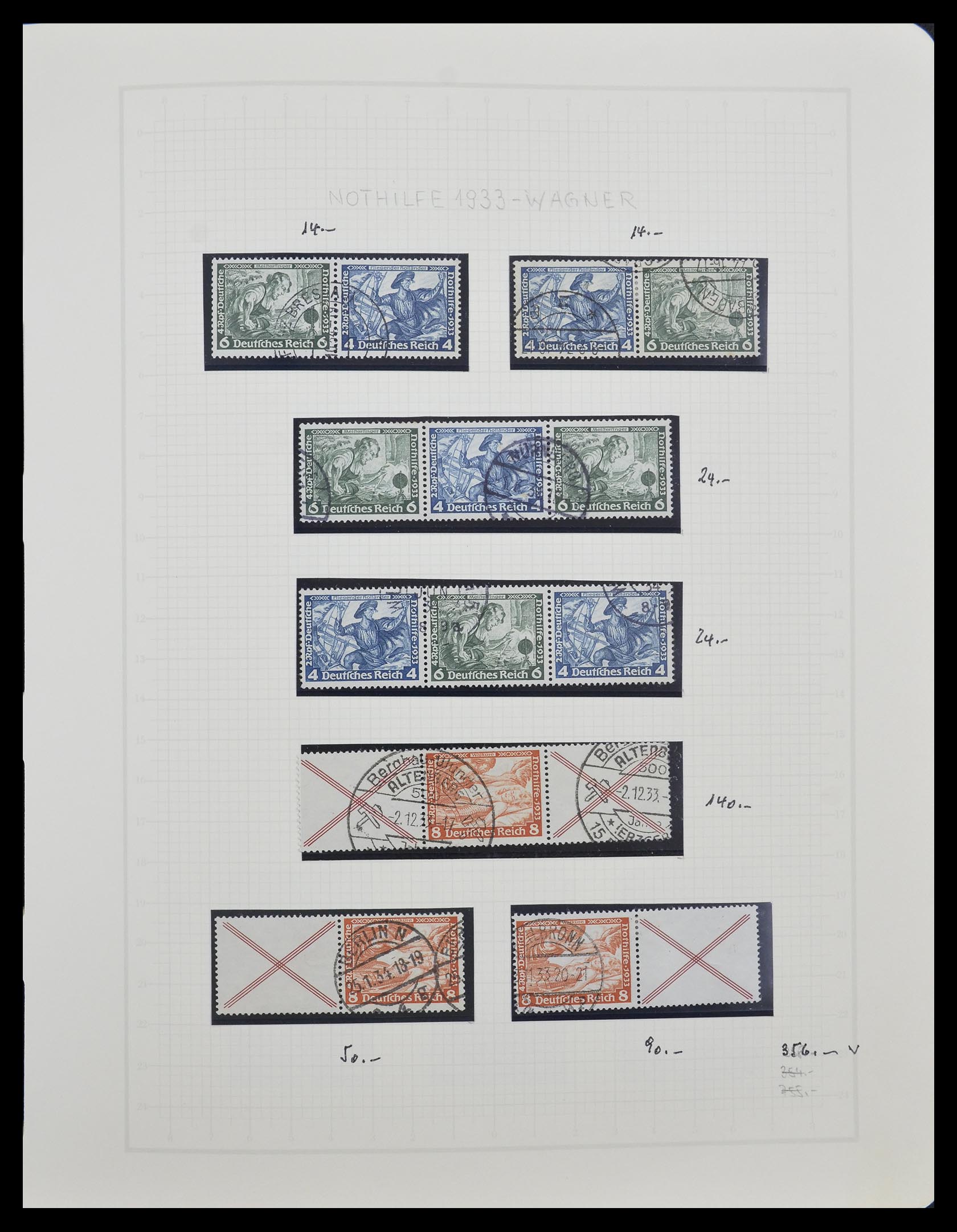 33141 012 - Stamp collection 33141 German Reich combinations 1927-1941.