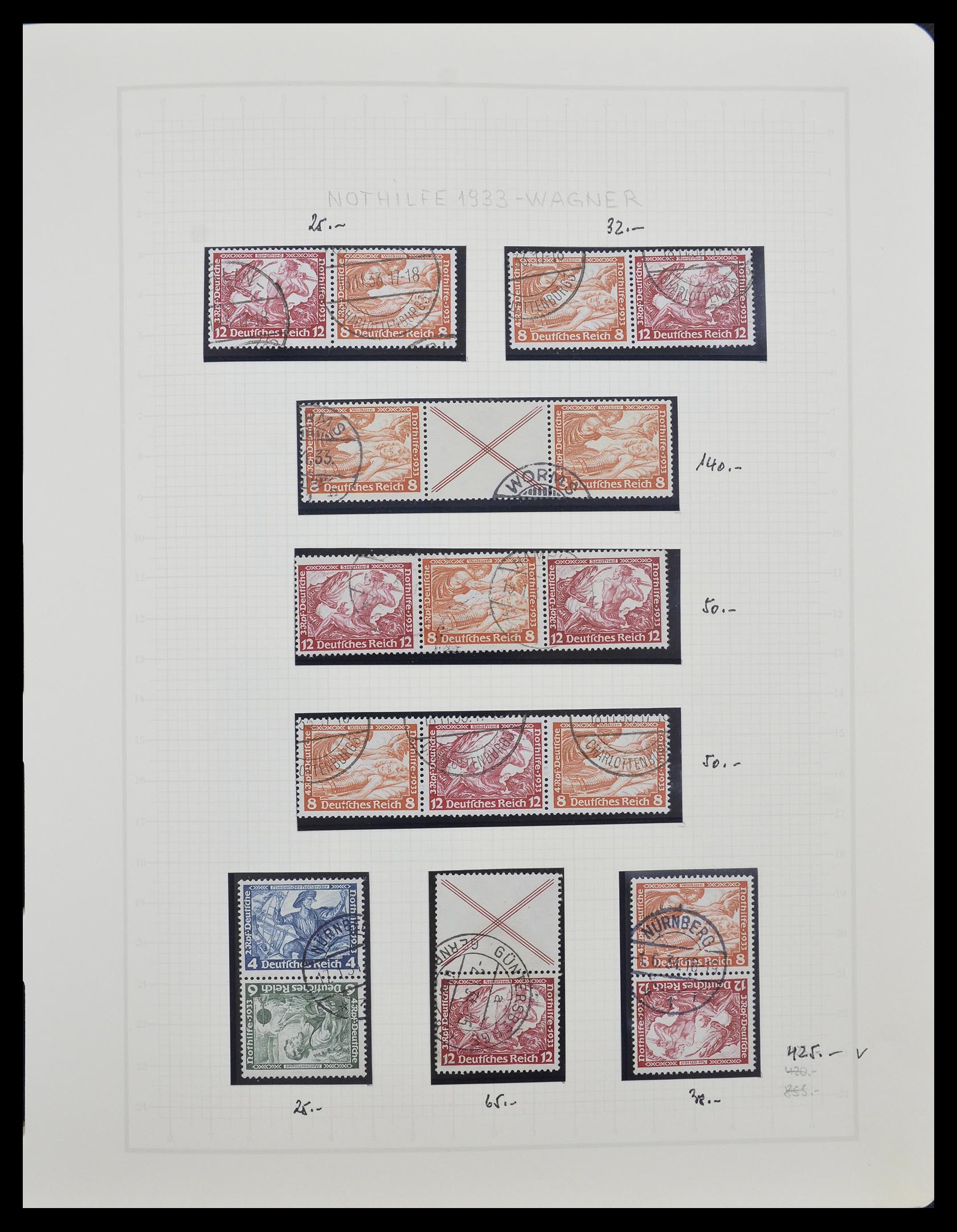 33141 013 - Postzegelverzameling 33141 Duitse Rijk combinaties 1927-1941.