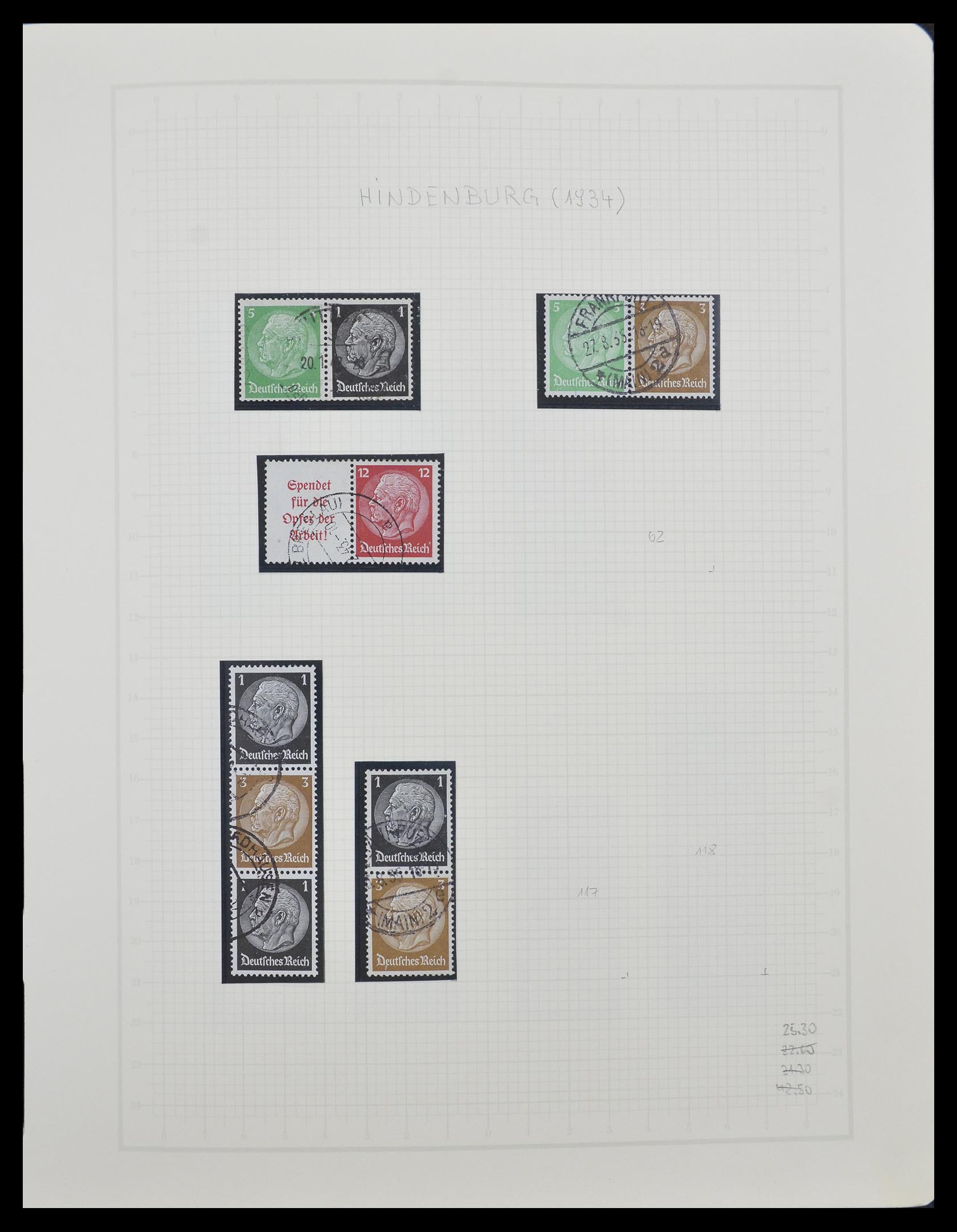 33141 014 - Postzegelverzameling 33141 Duitse Rijk combinaties 1927-1941.