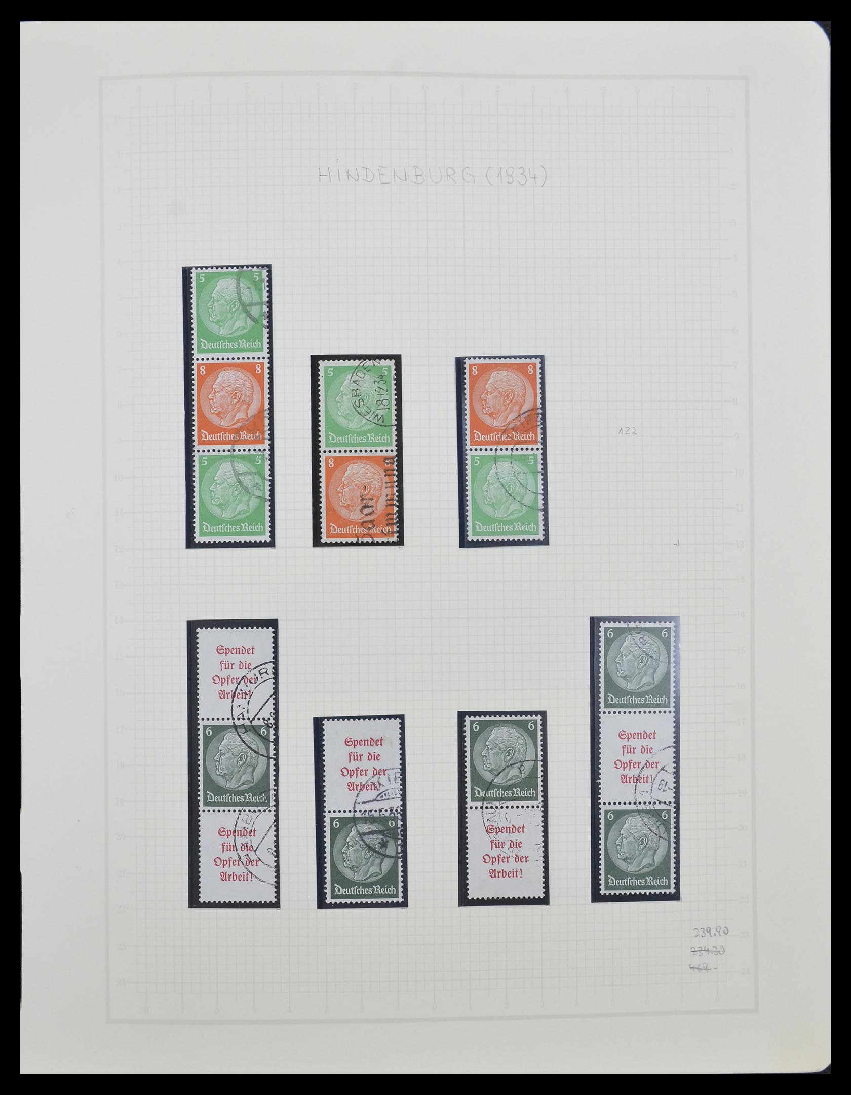 33141 015 - Postzegelverzameling 33141 Duitse Rijk combinaties 1927-1941.