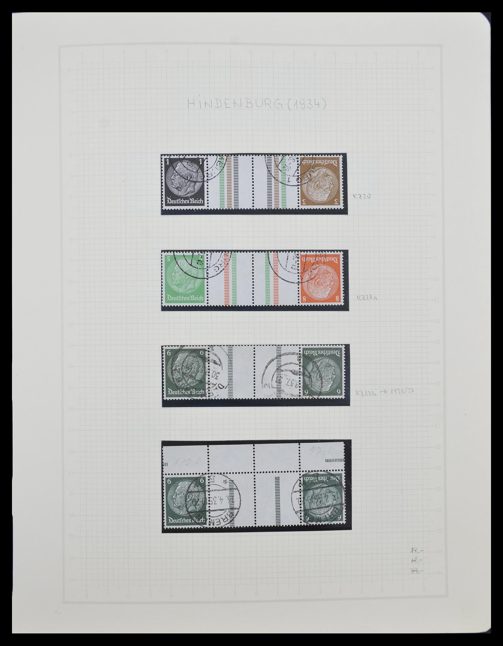 33141 016 - Postzegelverzameling 33141 Duitse Rijk combinaties 1927-1941.