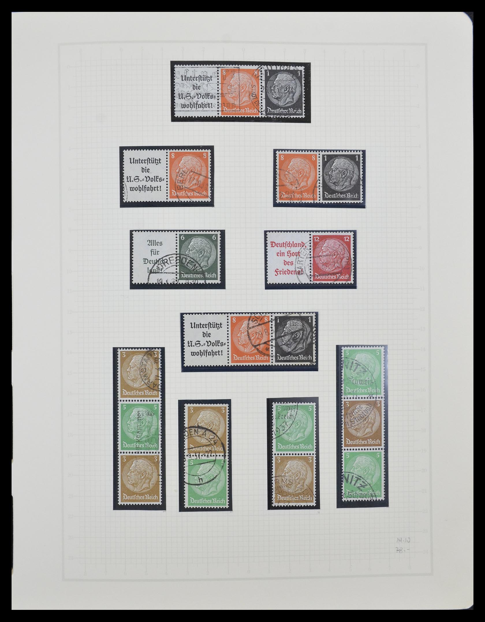 33141 017 - Postzegelverzameling 33141 Duitse Rijk combinaties 1927-1941.