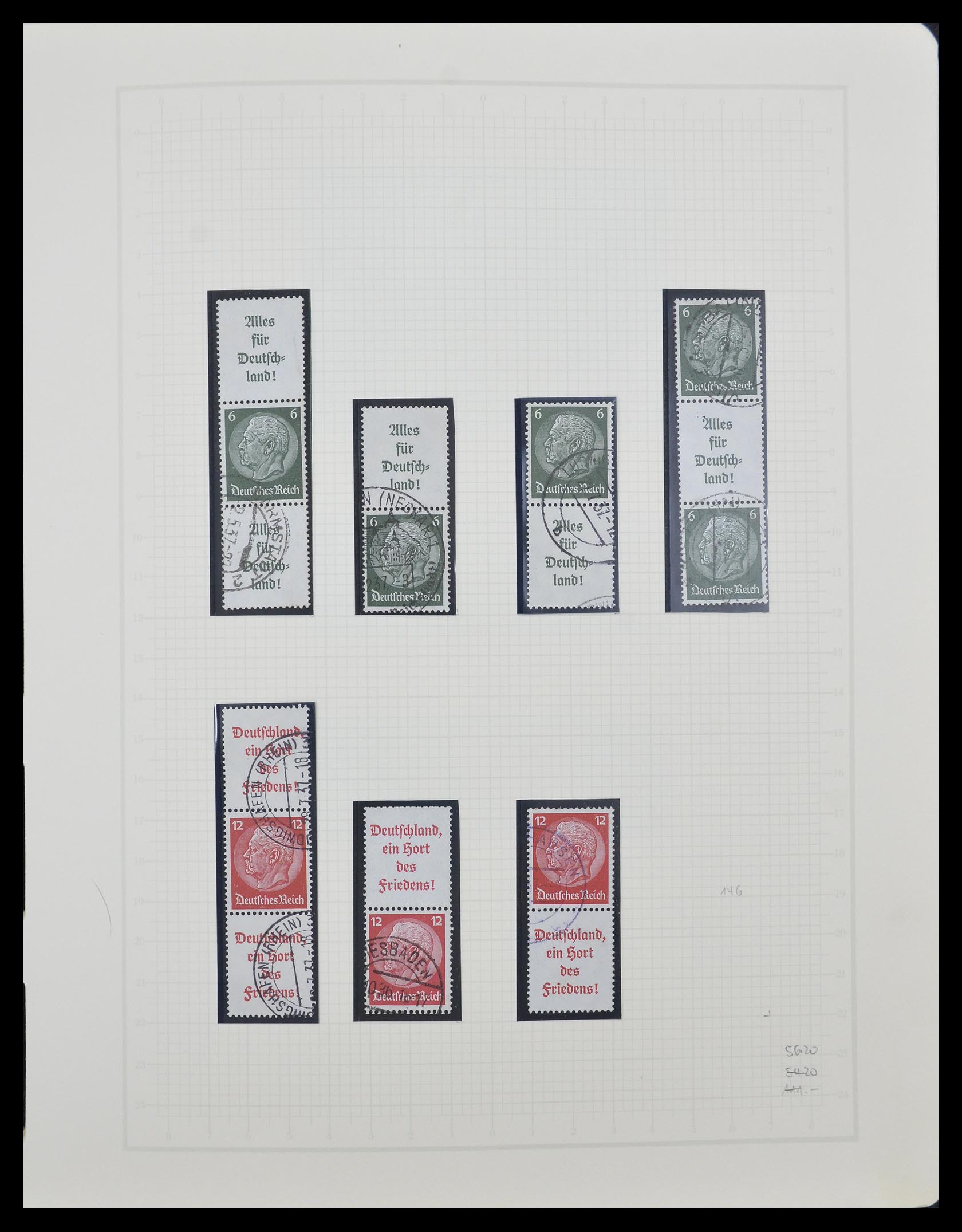 33141 019 - Stamp collection 33141 German Reich combinations 1927-1941.