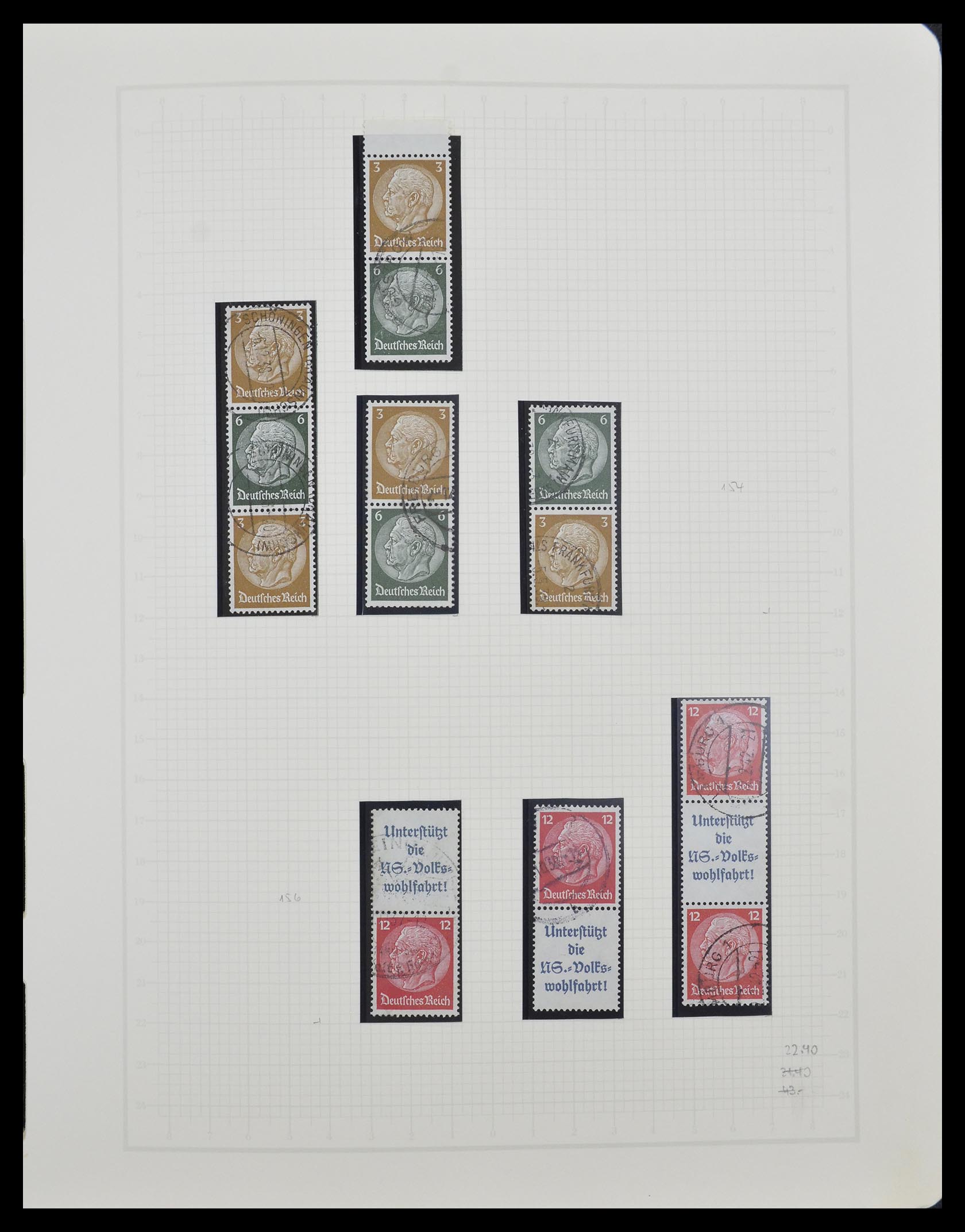 33141 022 - Postzegelverzameling 33141 Duitse Rijk combinaties 1927-1941.