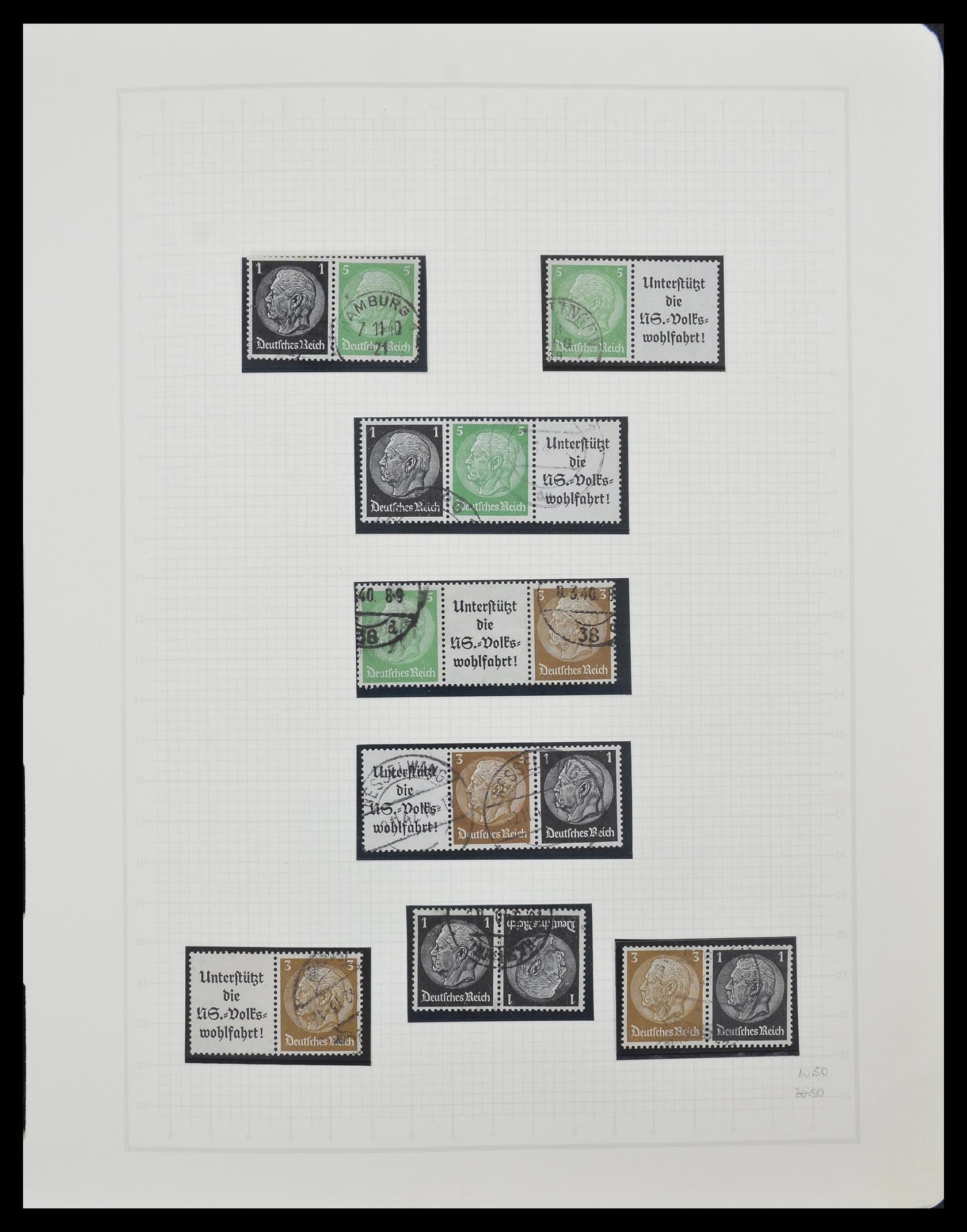 33141 025 - Stamp collection 33141 German Reich combinations 1927-1941.