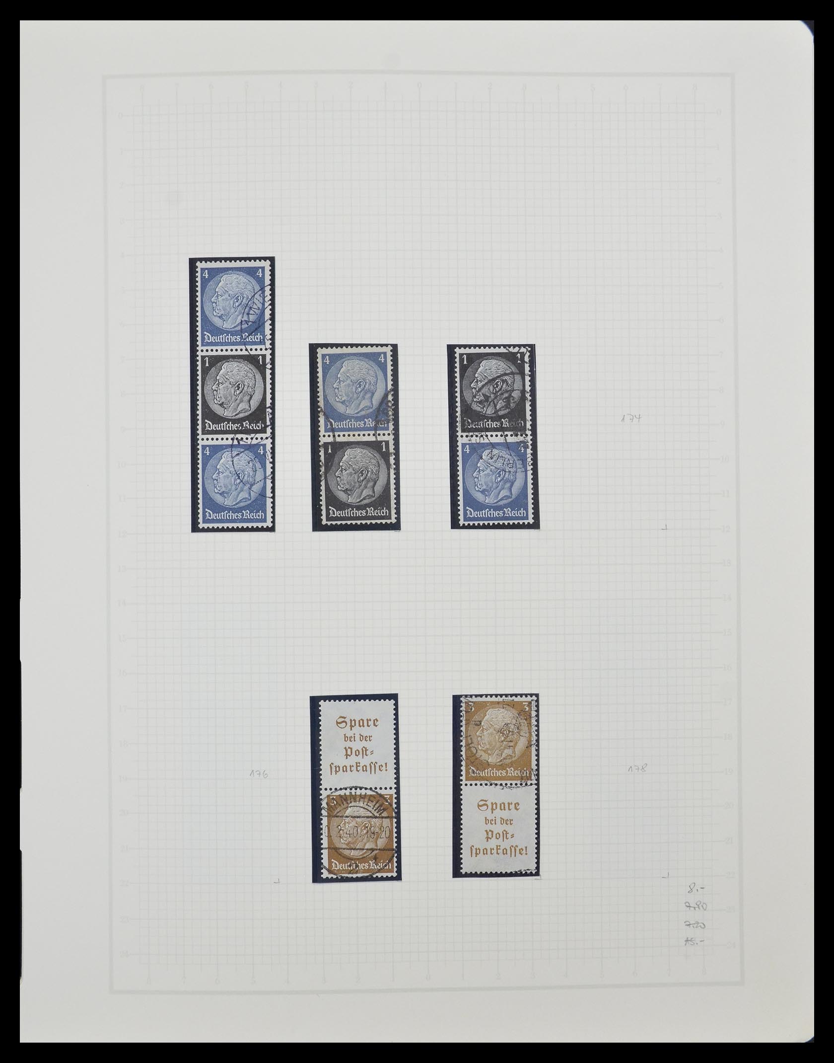 33141 031 - Postzegelverzameling 33141 Duitse Rijk combinaties 1927-1941.