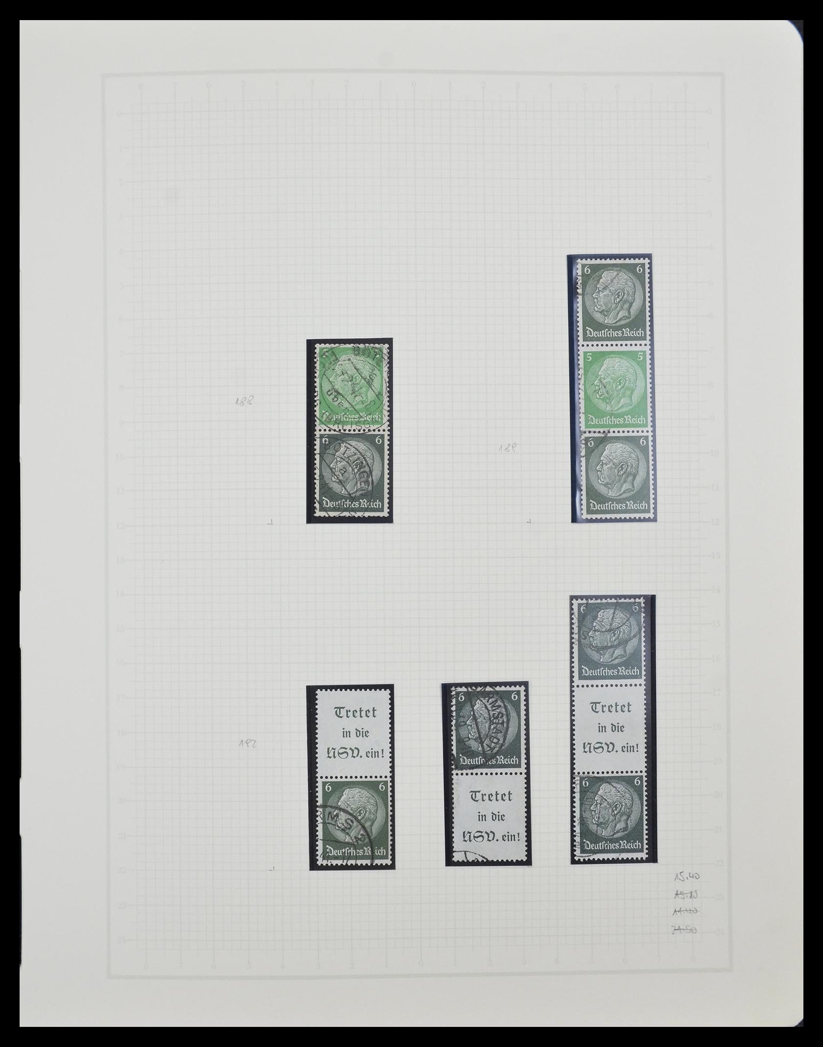 33141 033 - Postzegelverzameling 33141 Duitse Rijk combinaties 1927-1941.