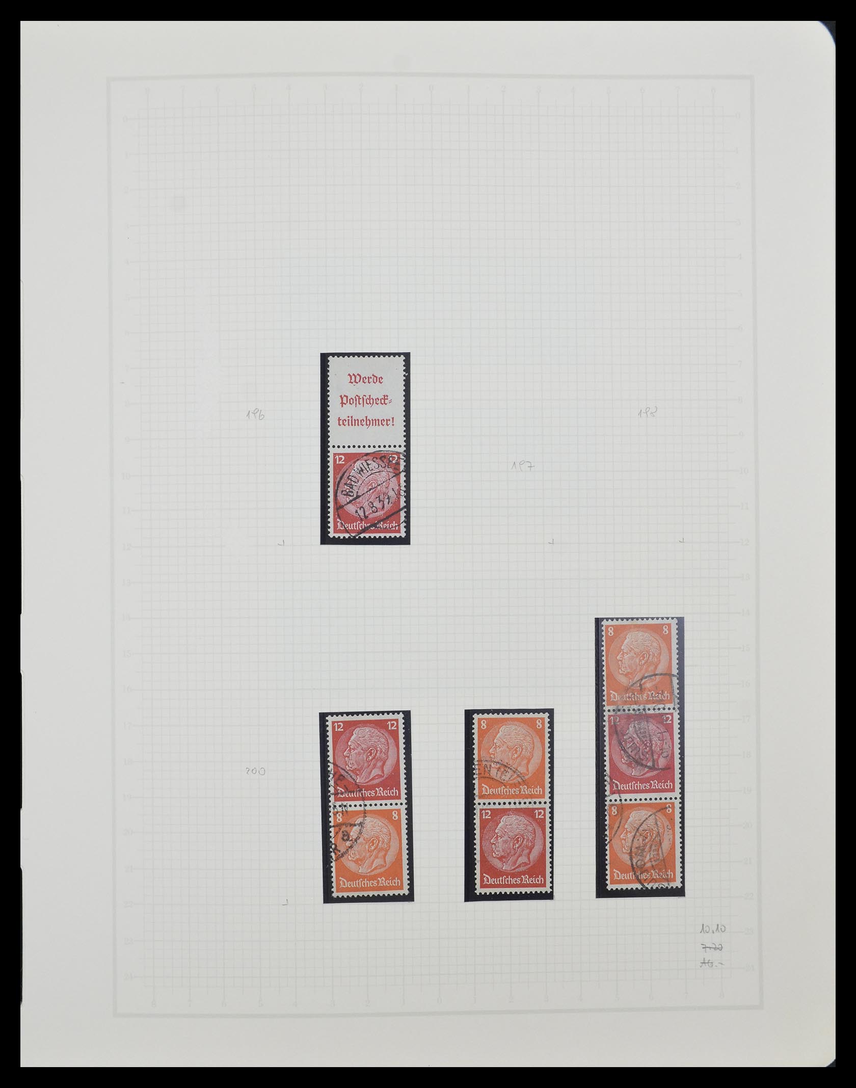 33141 034 - Postzegelverzameling 33141 Duitse Rijk combinaties 1927-1941.