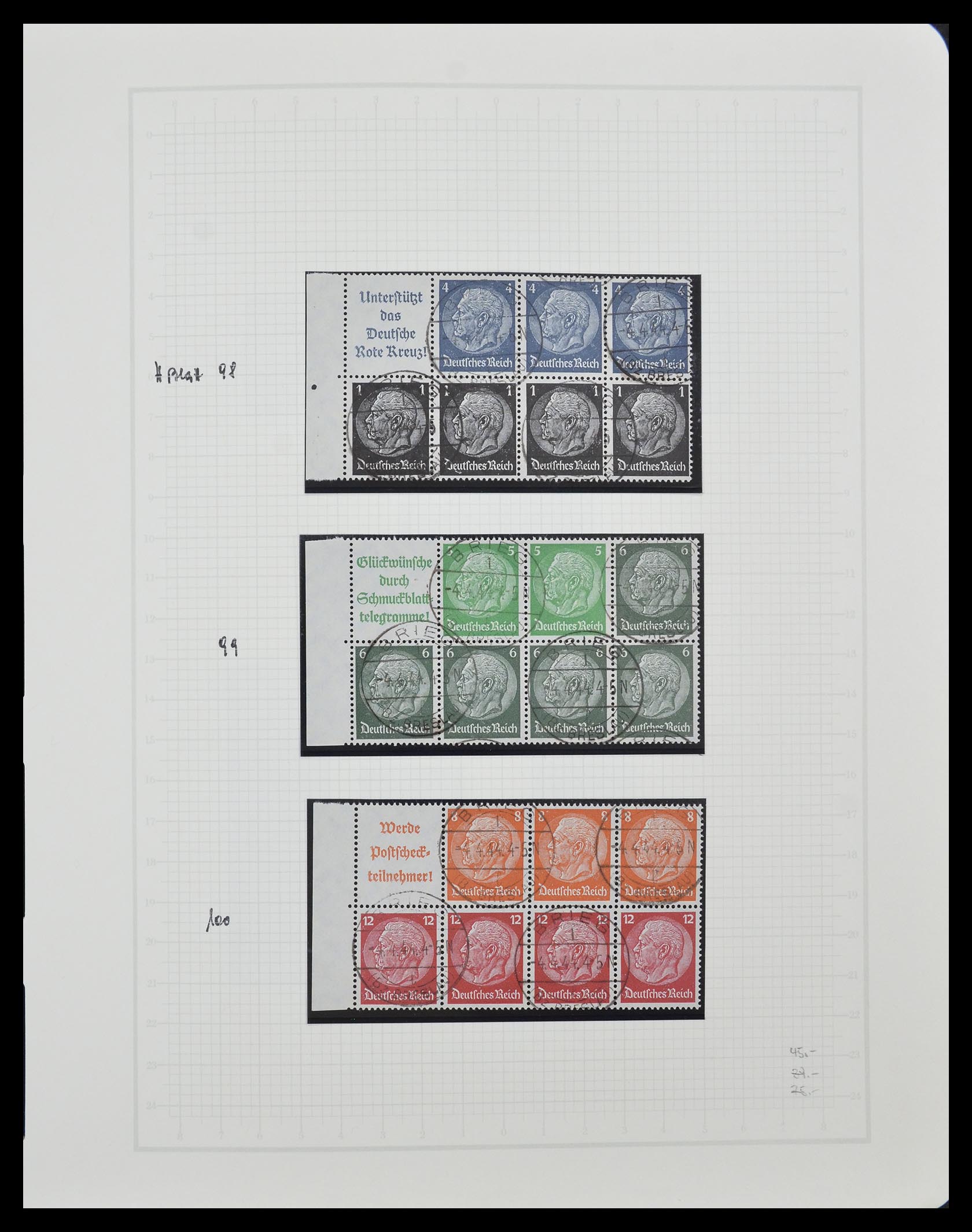 33141 036 - Postzegelverzameling 33141 Duitse Rijk combinaties 1927-1941.