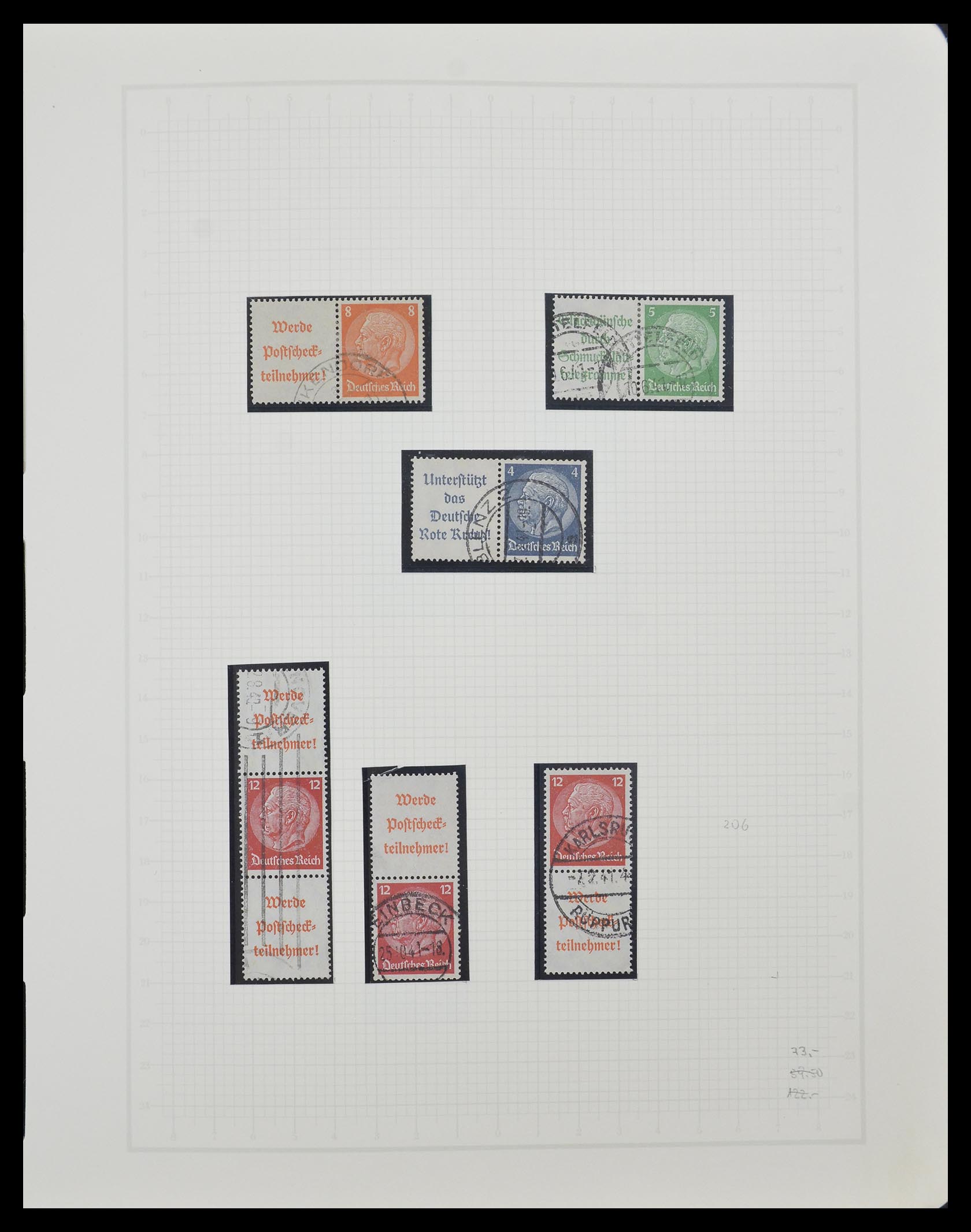 33141 037 - Stamp collection 33141 German Reich combinations 1927-1941.