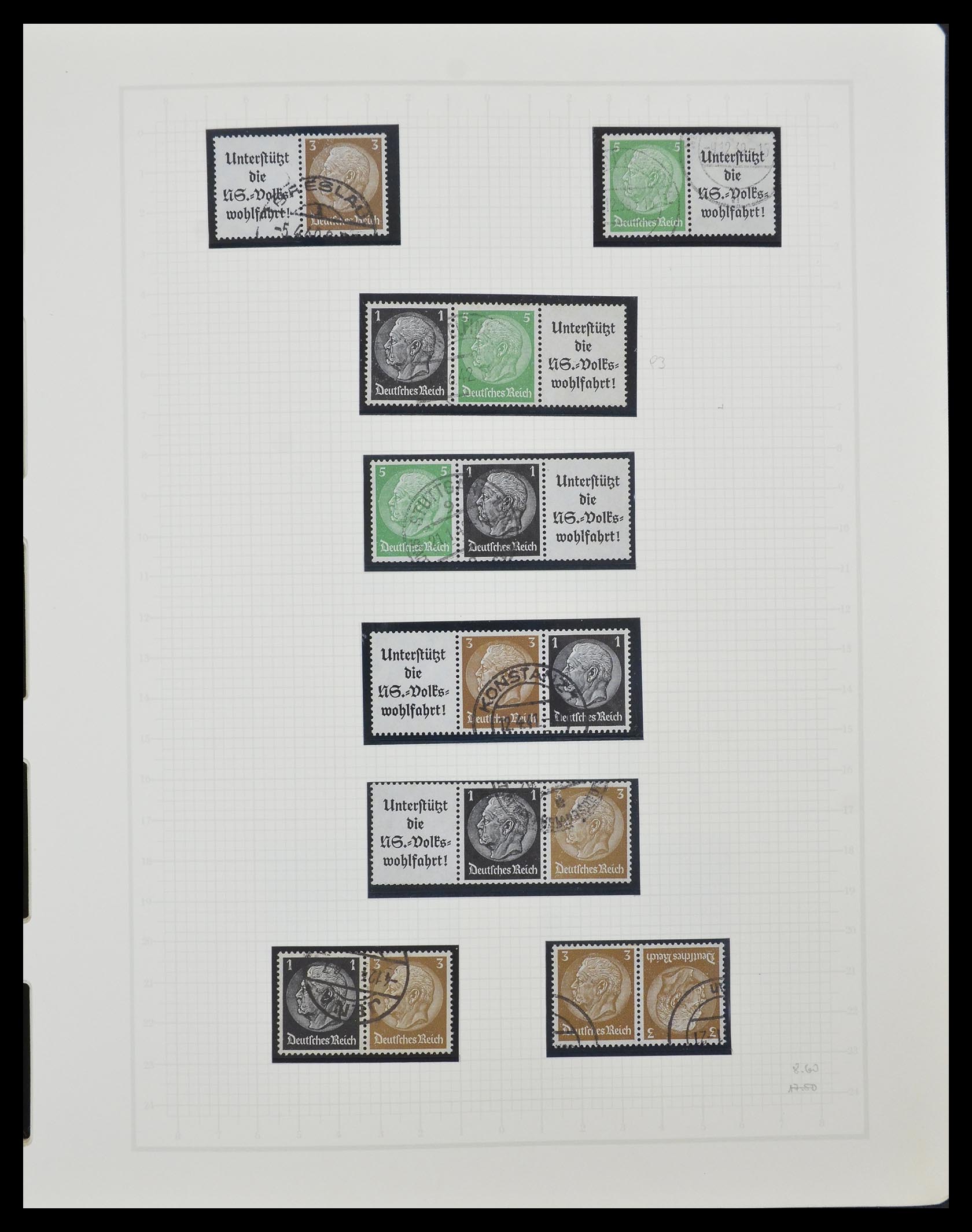 33141 042 - Postzegelverzameling 33141 Duitse Rijk combinaties 1927-1941.