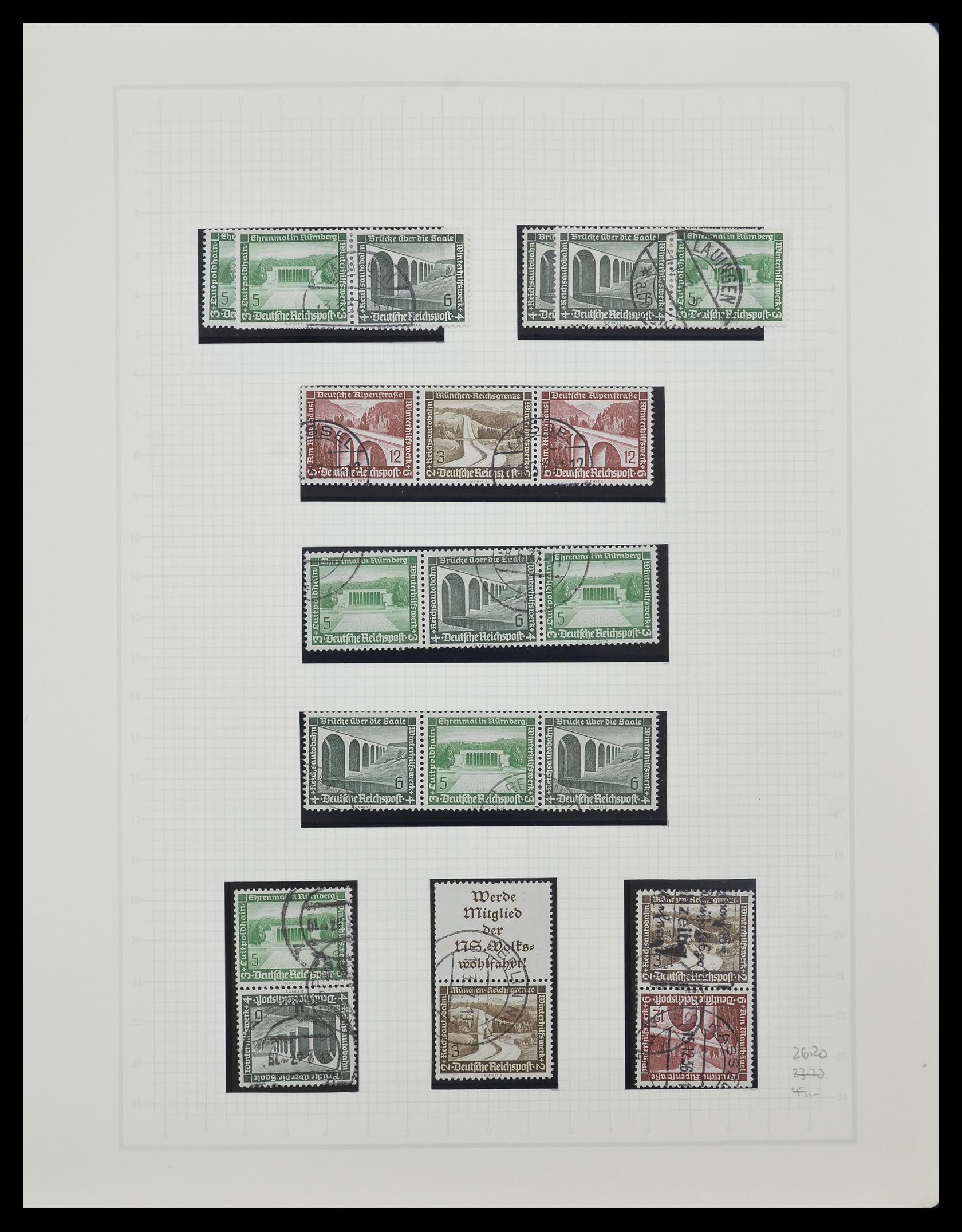 33141 052 - Postzegelverzameling 33141 Duitse Rijk combinaties 1927-1941.