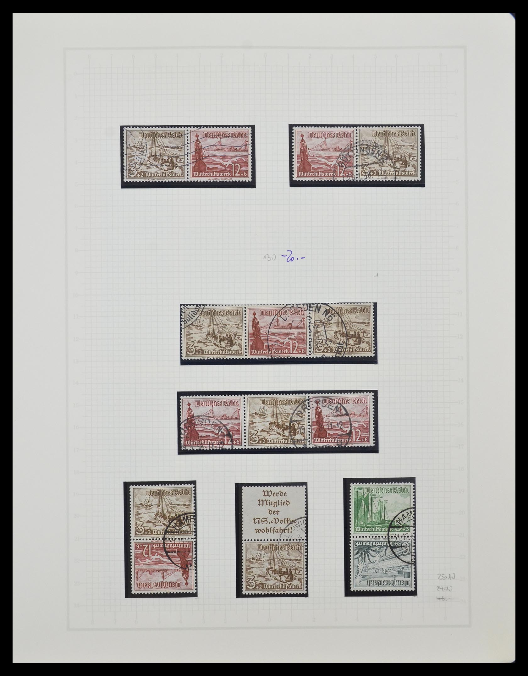 33141 054 - Stamp collection 33141 German Reich combinations 1927-1941.
