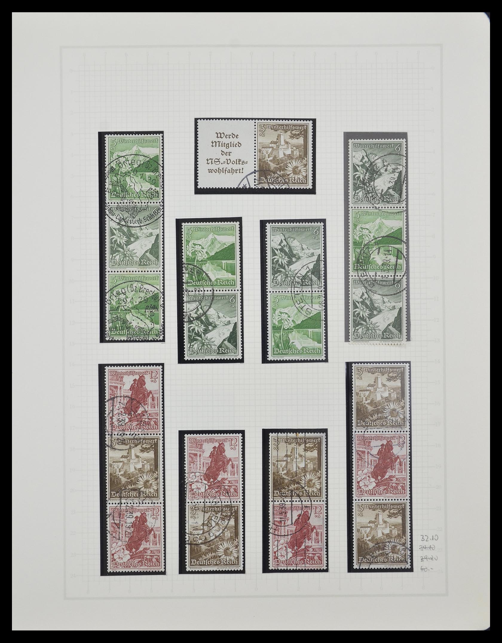 33141 055 - Stamp collection 33141 German Reich combinations 1927-1941.