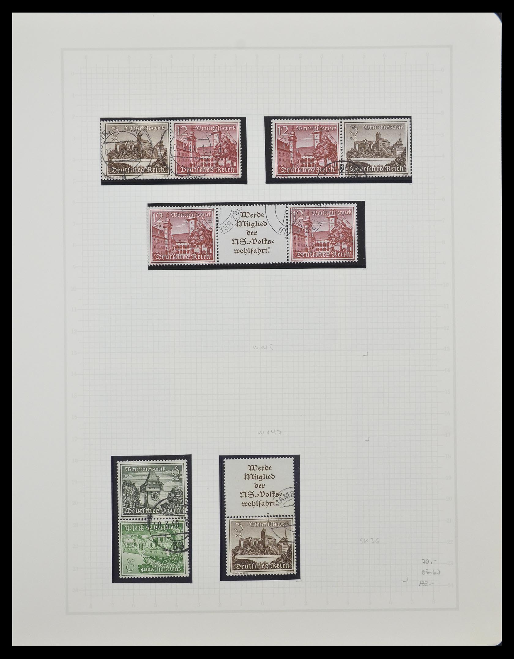 33141 058 - Stamp collection 33141 German Reich combinations 1927-1941.