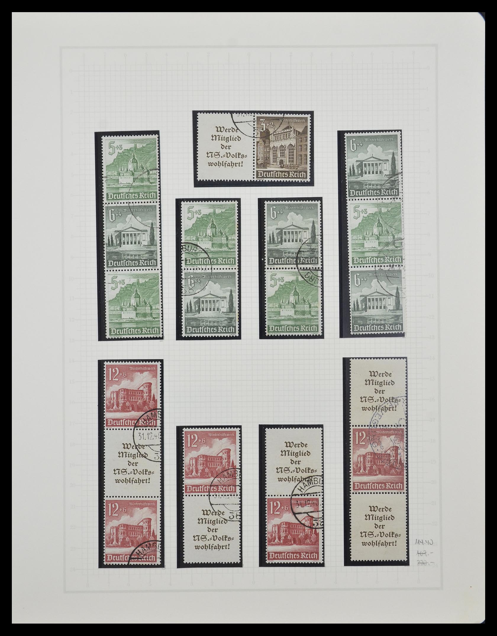 33141 059 - Postzegelverzameling 33141 Duitse Rijk combinaties 1927-1941.