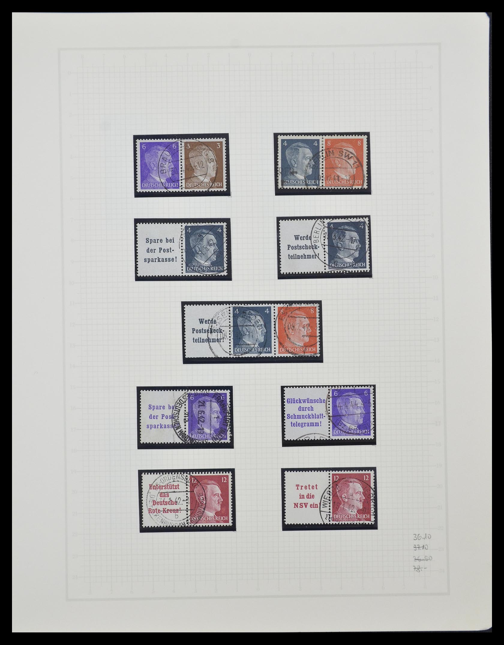 33141 061 - Postzegelverzameling 33141 Duitse Rijk combinaties 1927-1941.