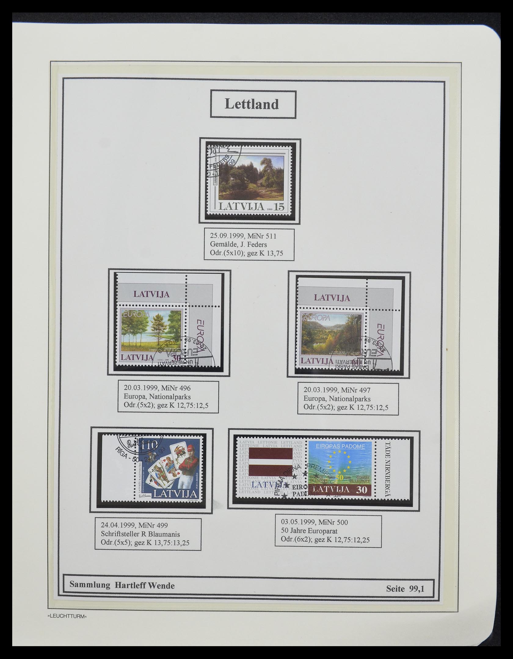 33143 034 - Postzegelverzameling 33143 Letland 1991-2009.