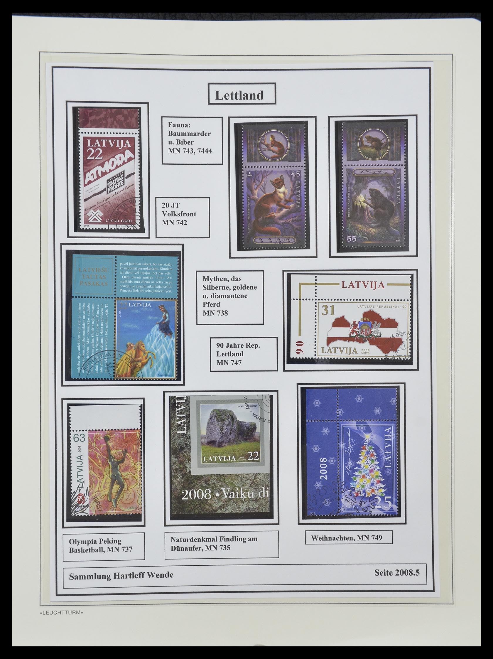 33143 091 - Postzegelverzameling 33143 Letland 1991-2009.