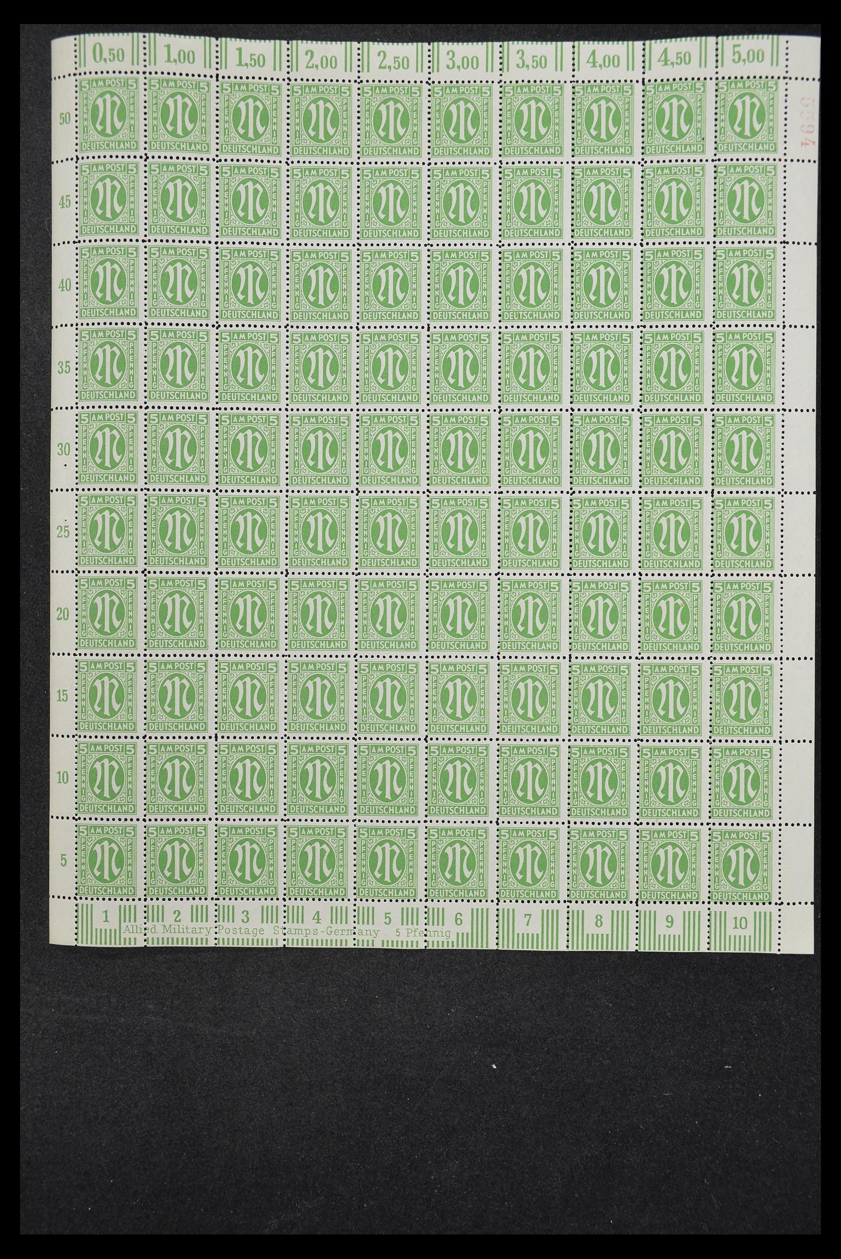 33144 012 - Stamp collection 33144 Germany British-American Zone 1945-1946.