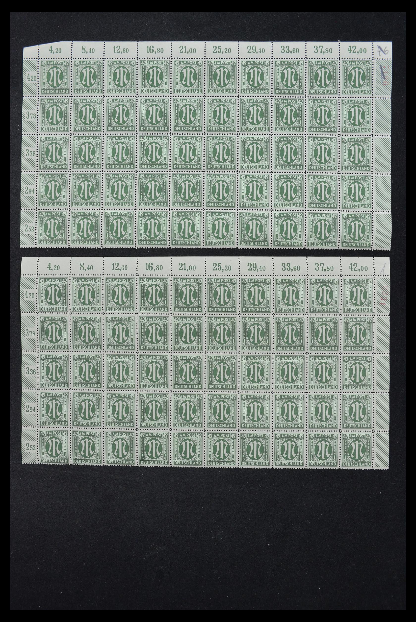 33144 021 - Stamp collection 33144 Germany British-American Zone 1945-1946.
