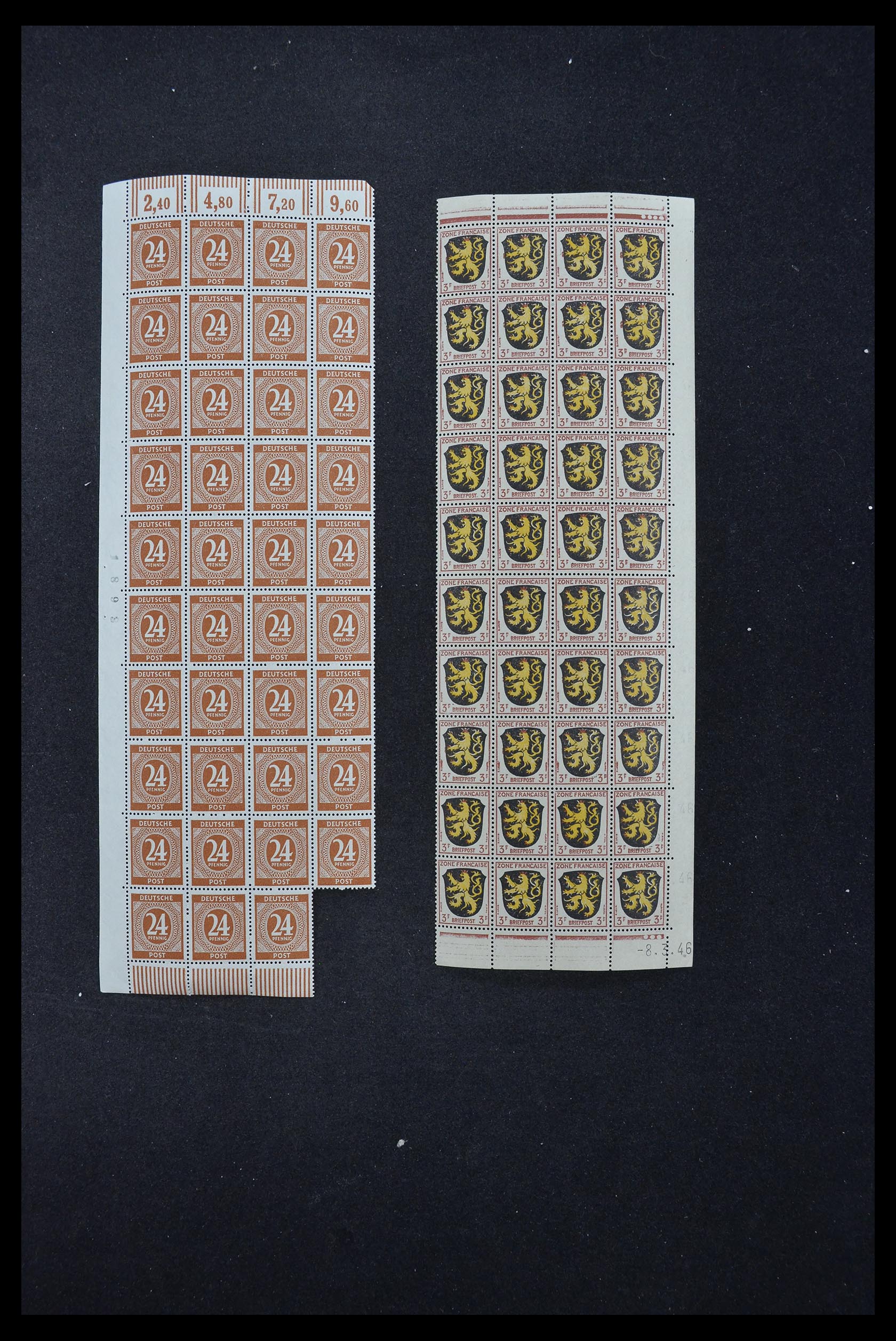 33144 073 - Stamp collection 33144 Germany British-American Zone 1945-1946.