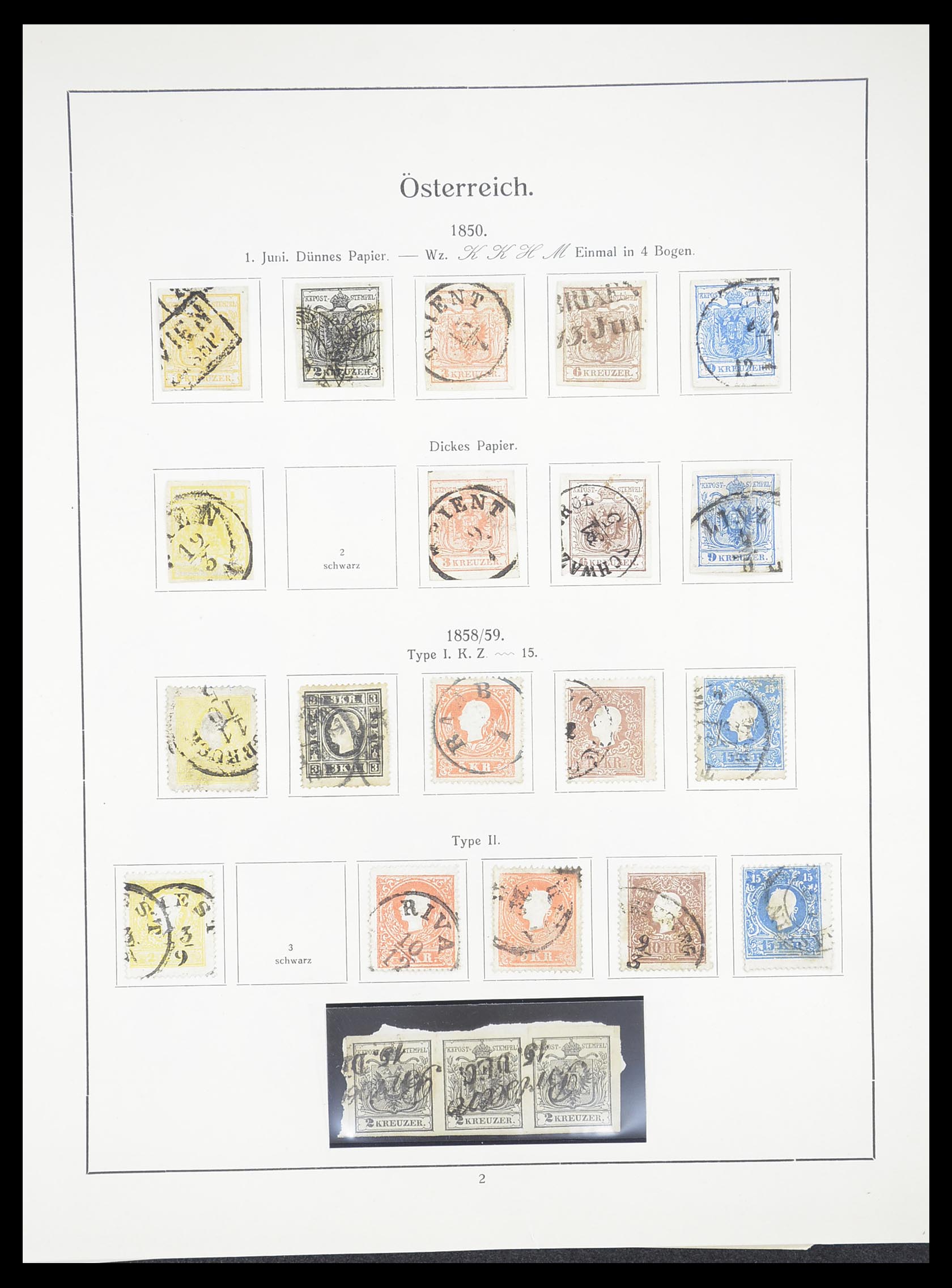 33182 001 - Postzegelverzameling 33182 Oostenrijk en gebieden 1850-1922.