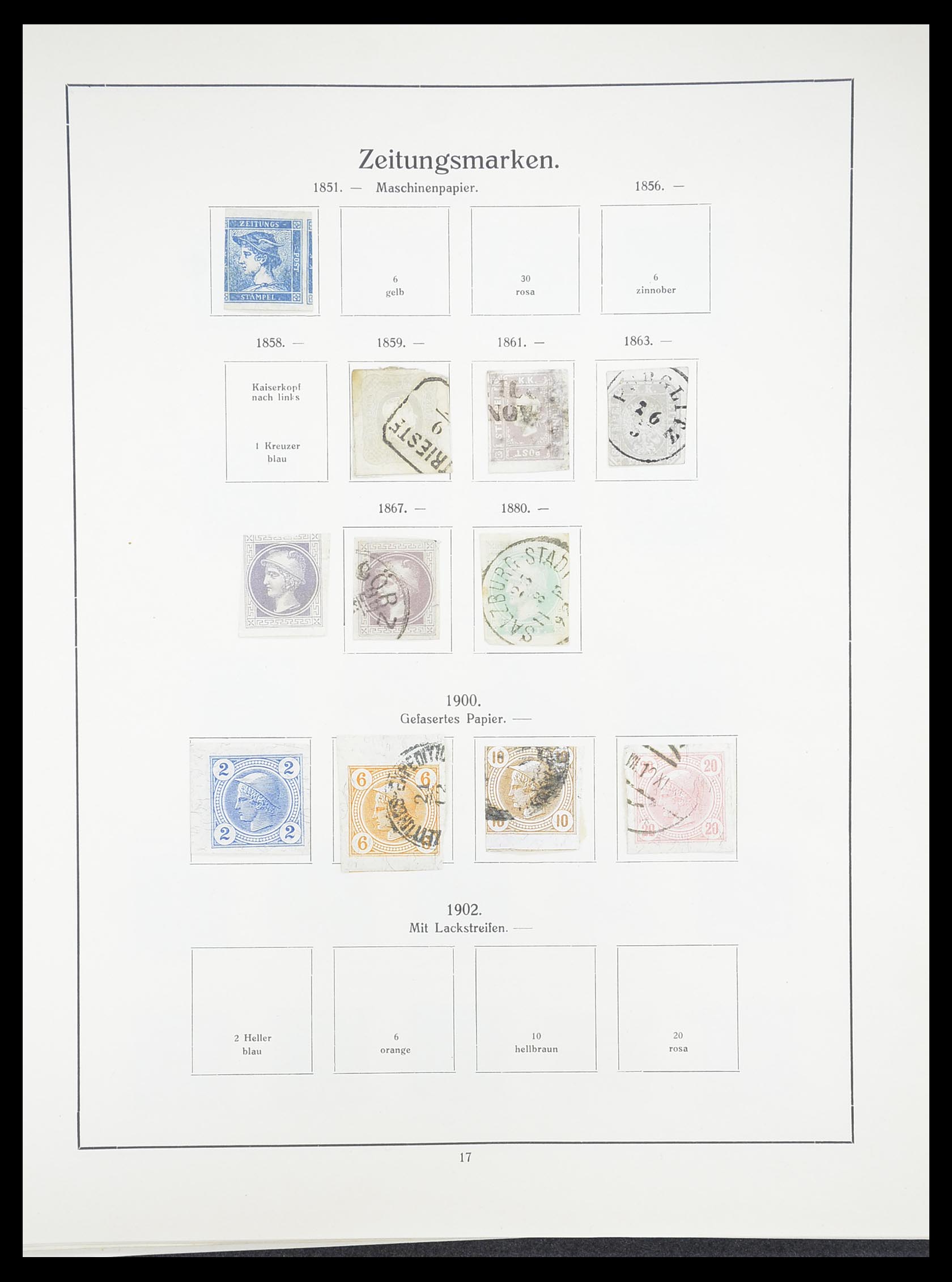 33182 036 - Postzegelverzameling 33182 Oostenrijk en gebieden 1850-1922.