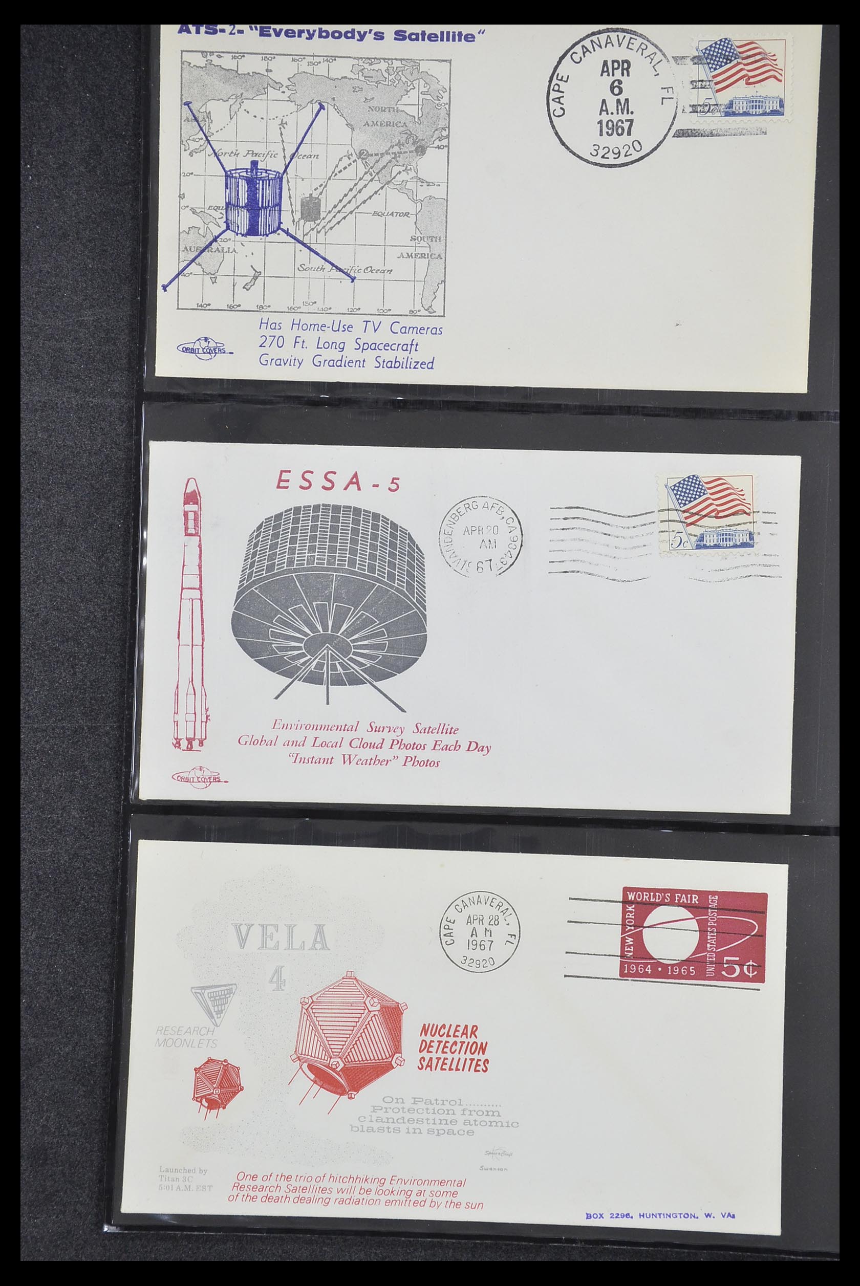 33186 014 - Postzegelverzameling 33186 Motief ruimtevaart 1961-1984.