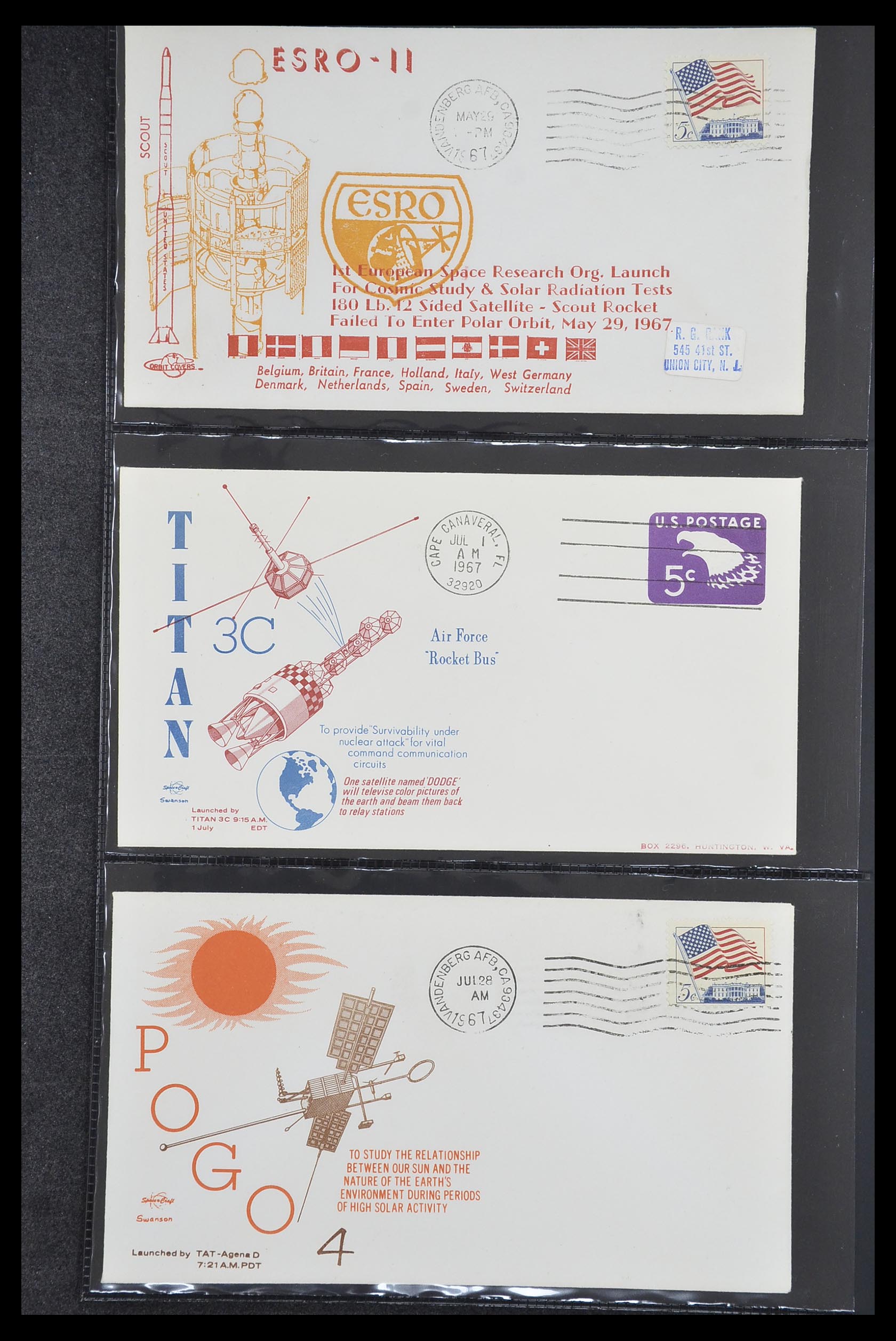 33186 016 - Postzegelverzameling 33186 Motief ruimtevaart 1961-1984.