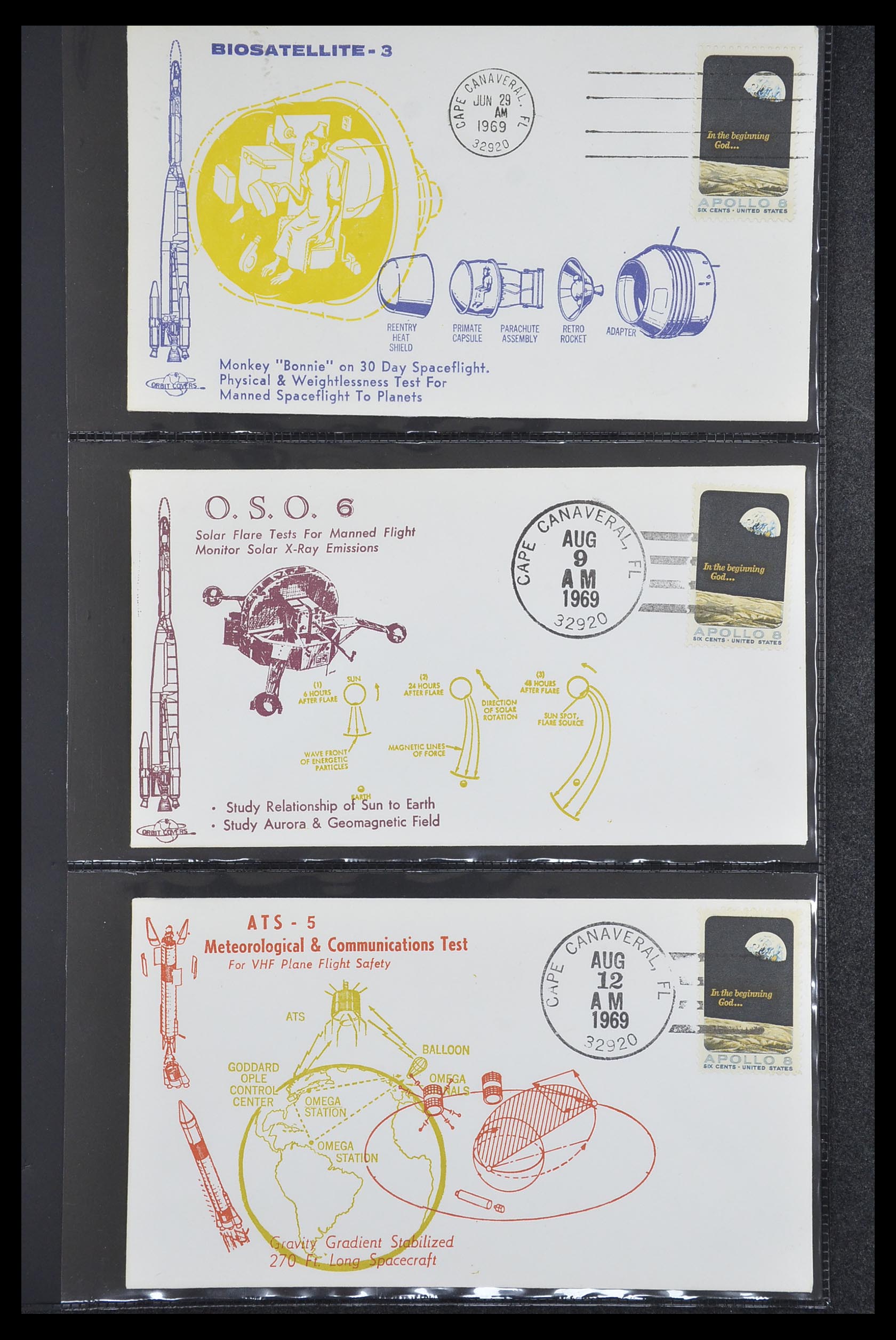 33186 025 - Postzegelverzameling 33186 Motief ruimtevaart 1961-1984.