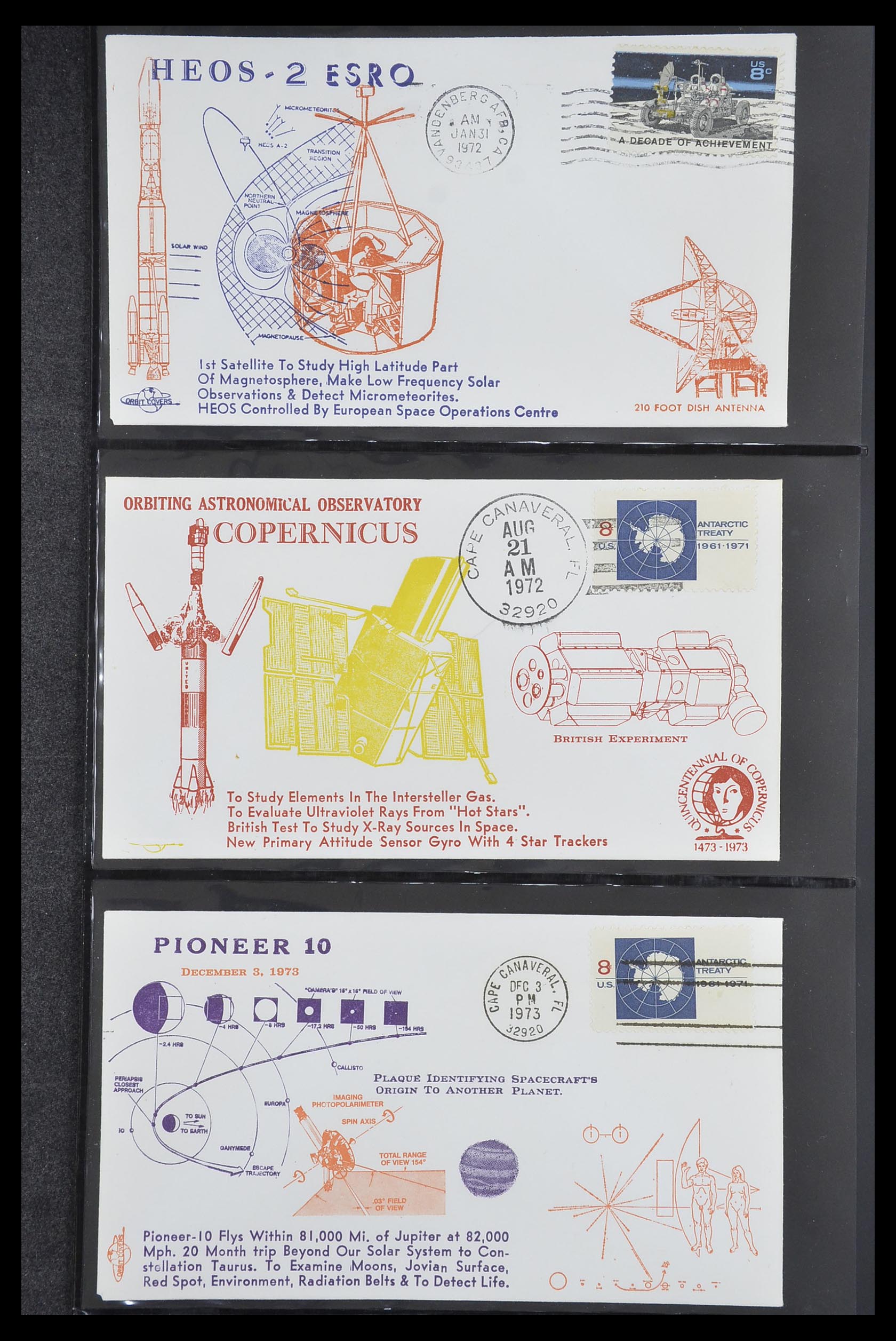 33186 032 - Postzegelverzameling 33186 Motief ruimtevaart 1961-1984.
