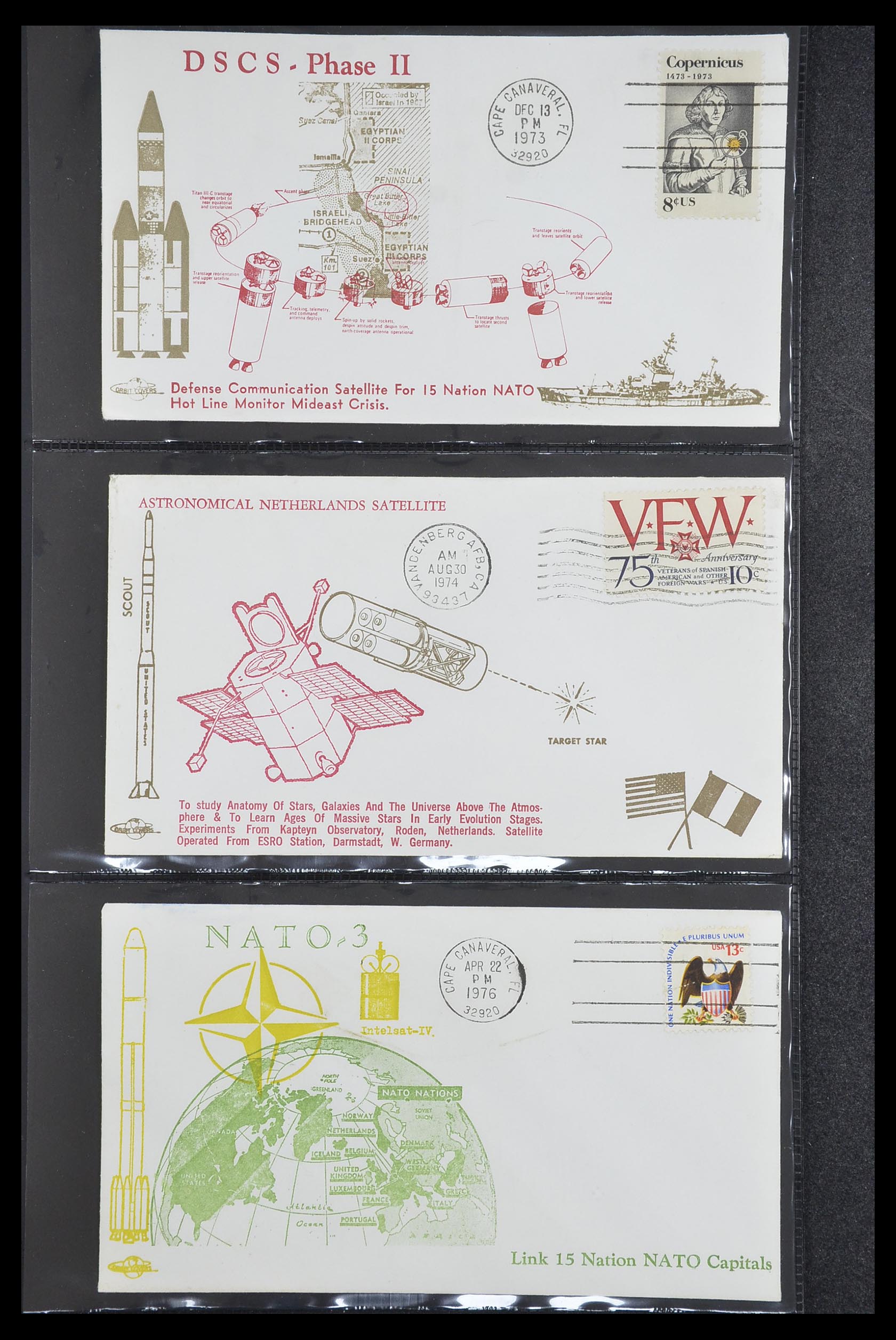 33186 033 - Postzegelverzameling 33186 Motief ruimtevaart 1961-1984.