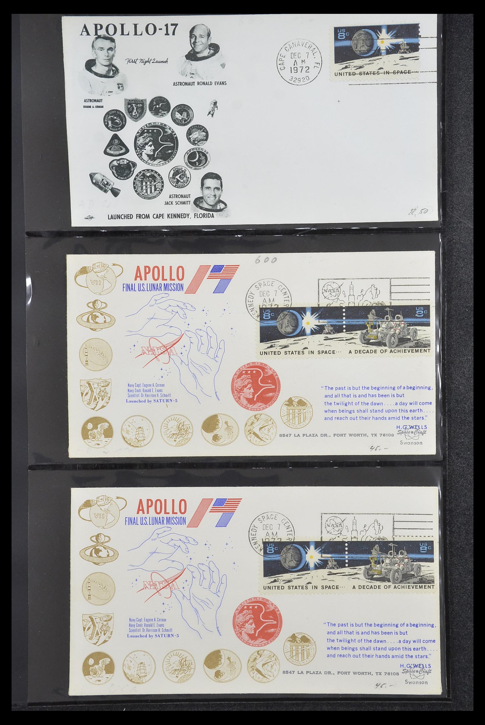 33186 041 - Postzegelverzameling 33186 Motief ruimtevaart 1961-1984.